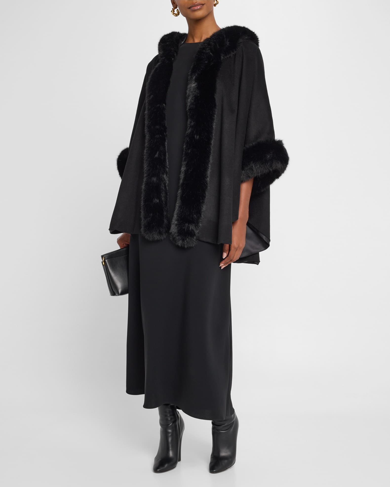 Cape W/ Faux Fur Trim  1