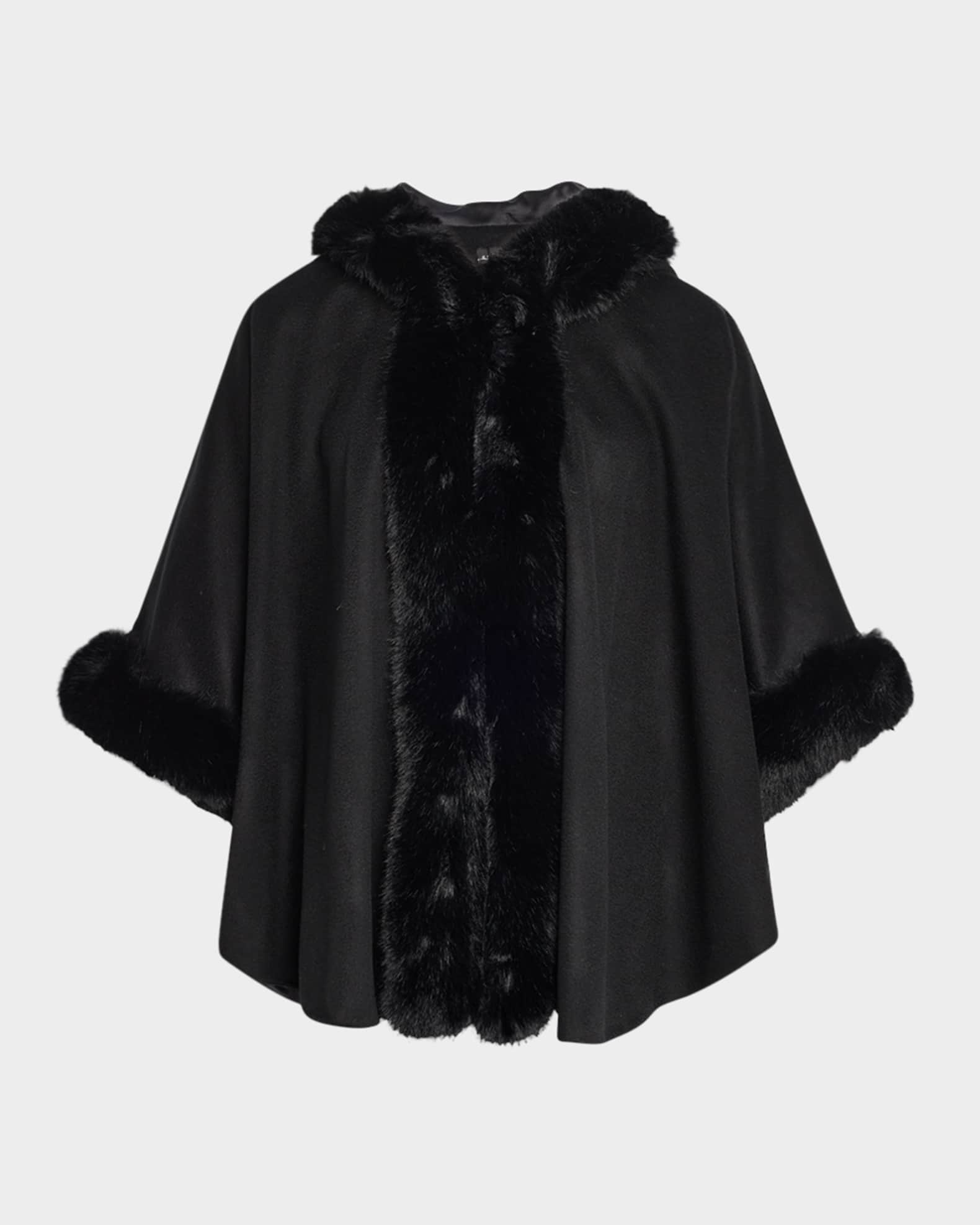 Cape W/ Faux Fur Trim  0