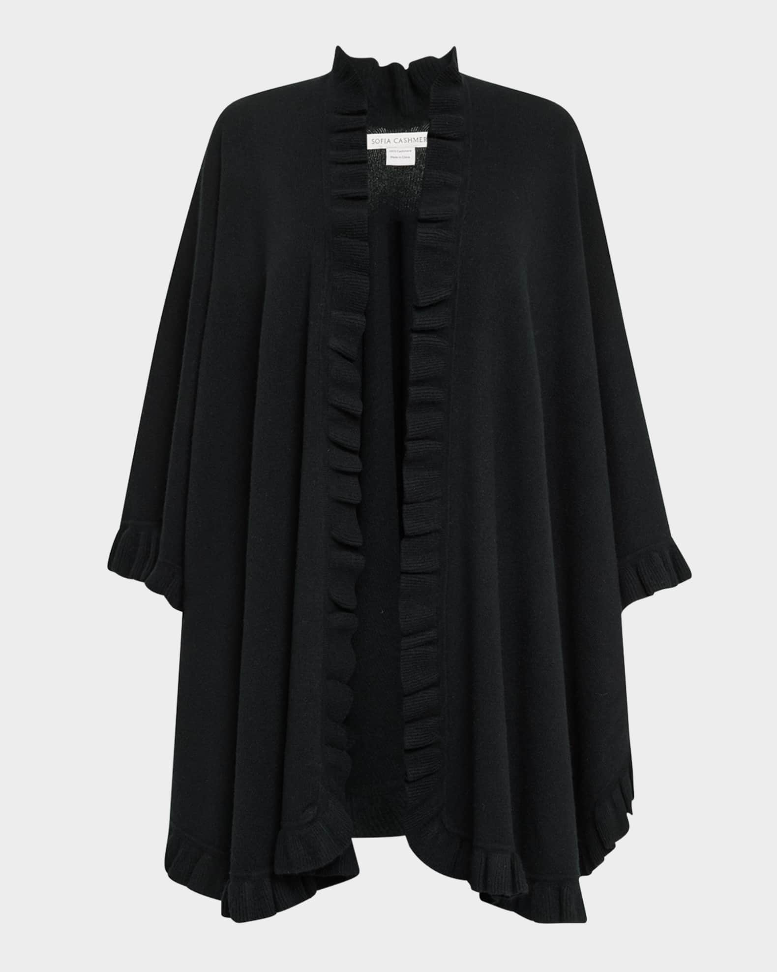 Ruffle-Trim Cashmere Cape 0