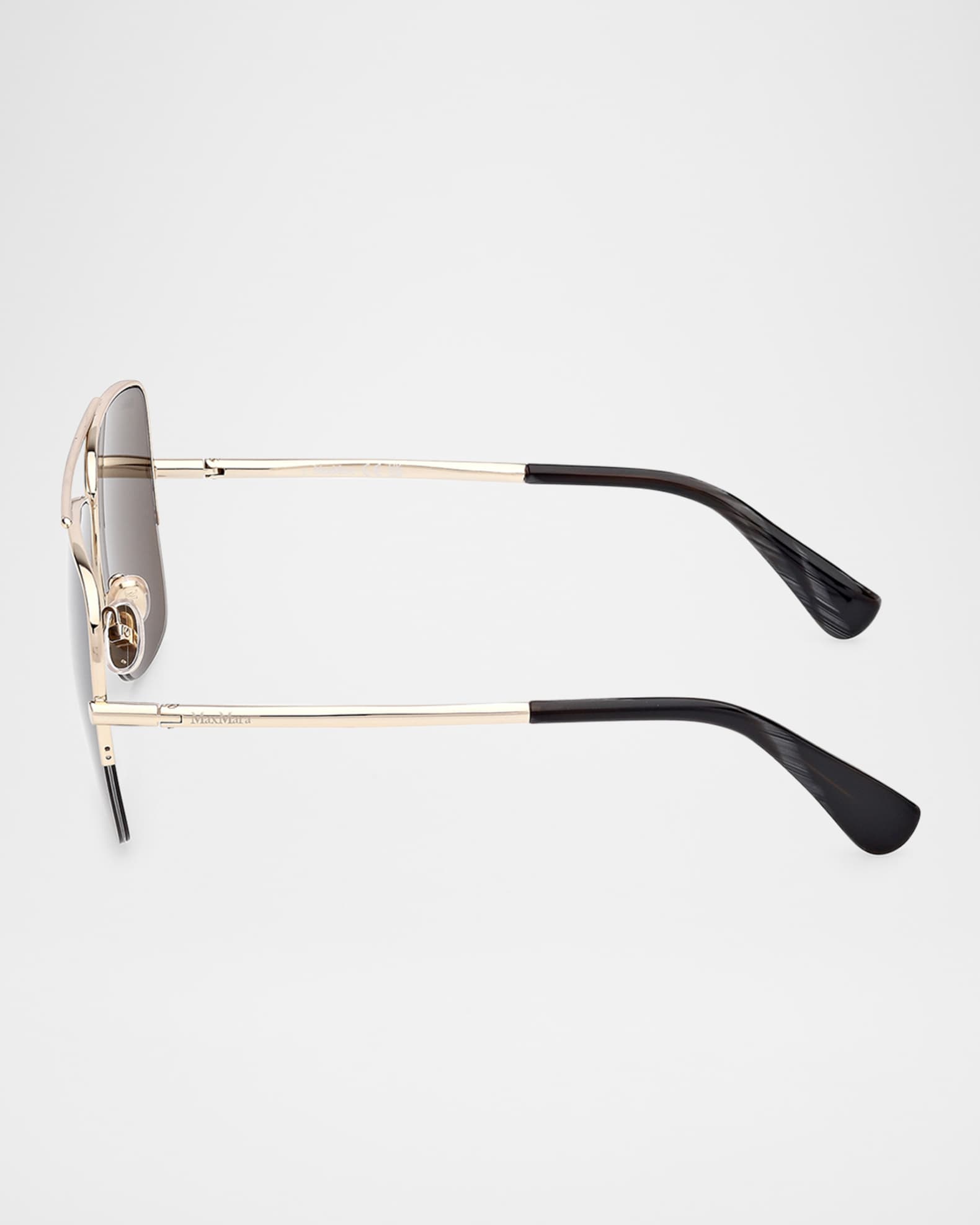 Max Mara Logo Engraved Metal Aviator Sunglasses | Neiman Marcus