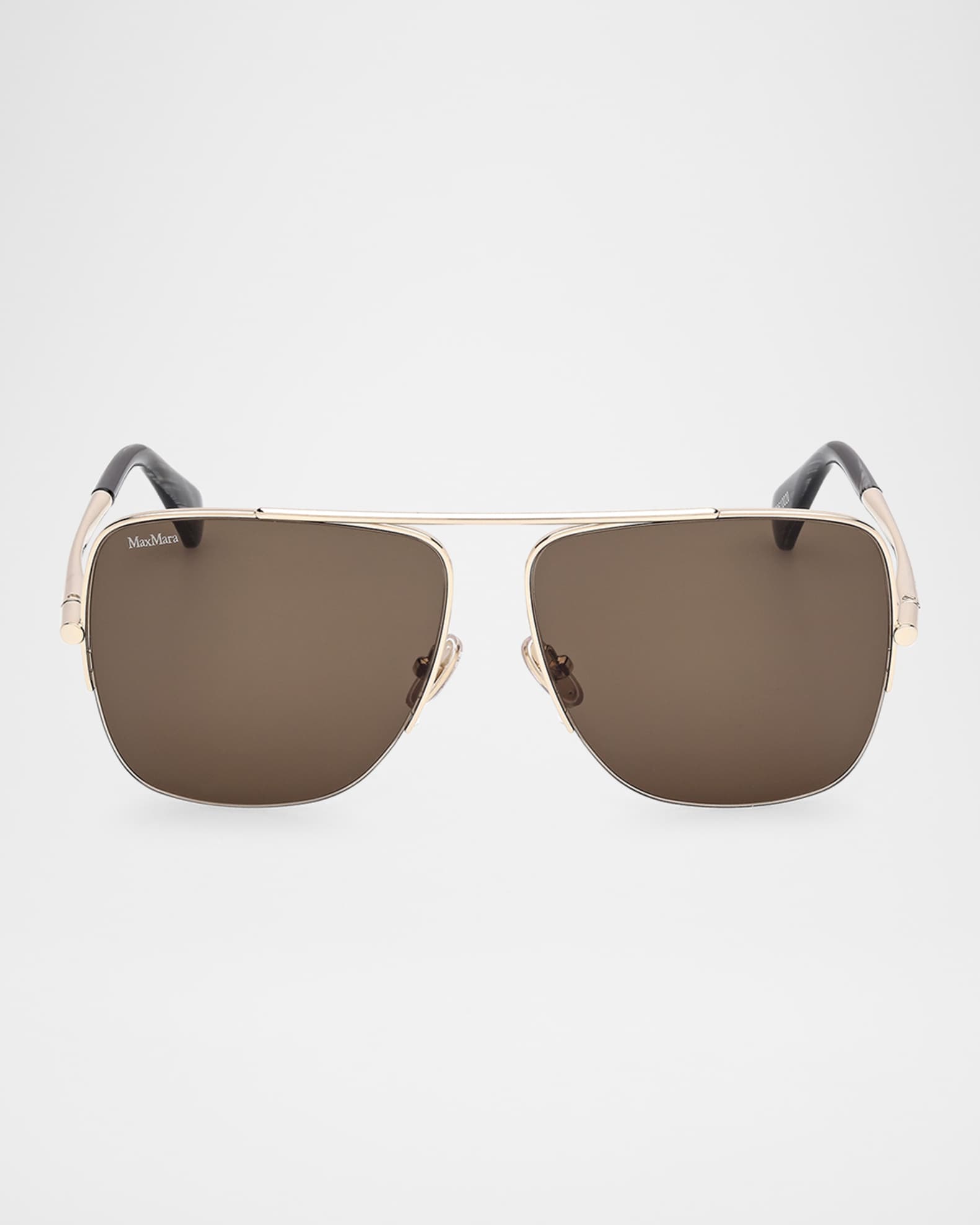 Logo Engraved Metal Aviator Sunglasses 0