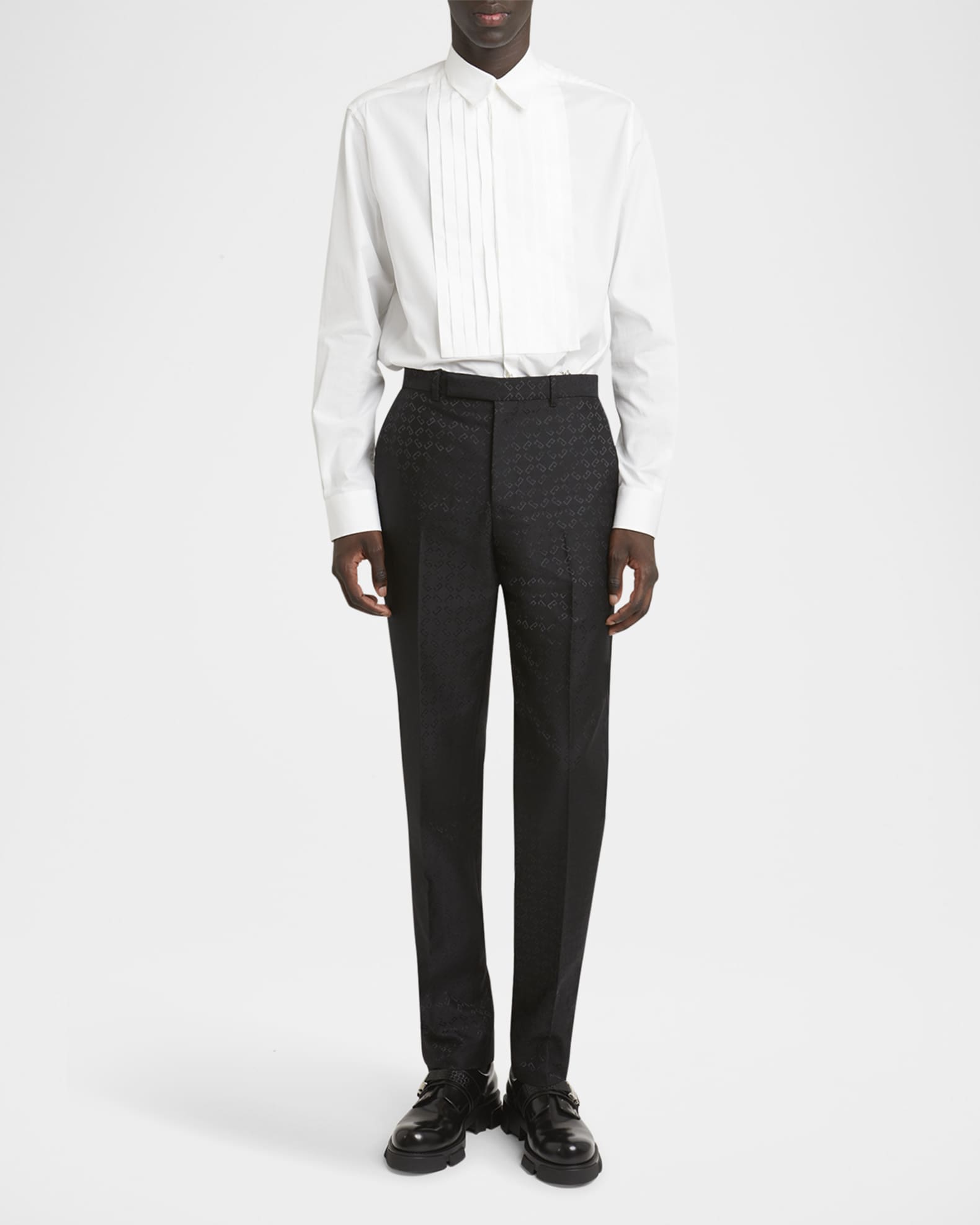 Men's Monogram Jacquard Tuxedo Pants - Thumbnail 2