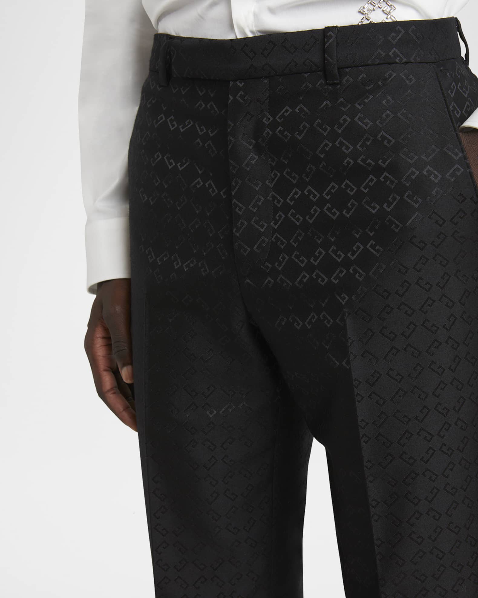 Men's Monogram Jacquard Tuxedo Pants