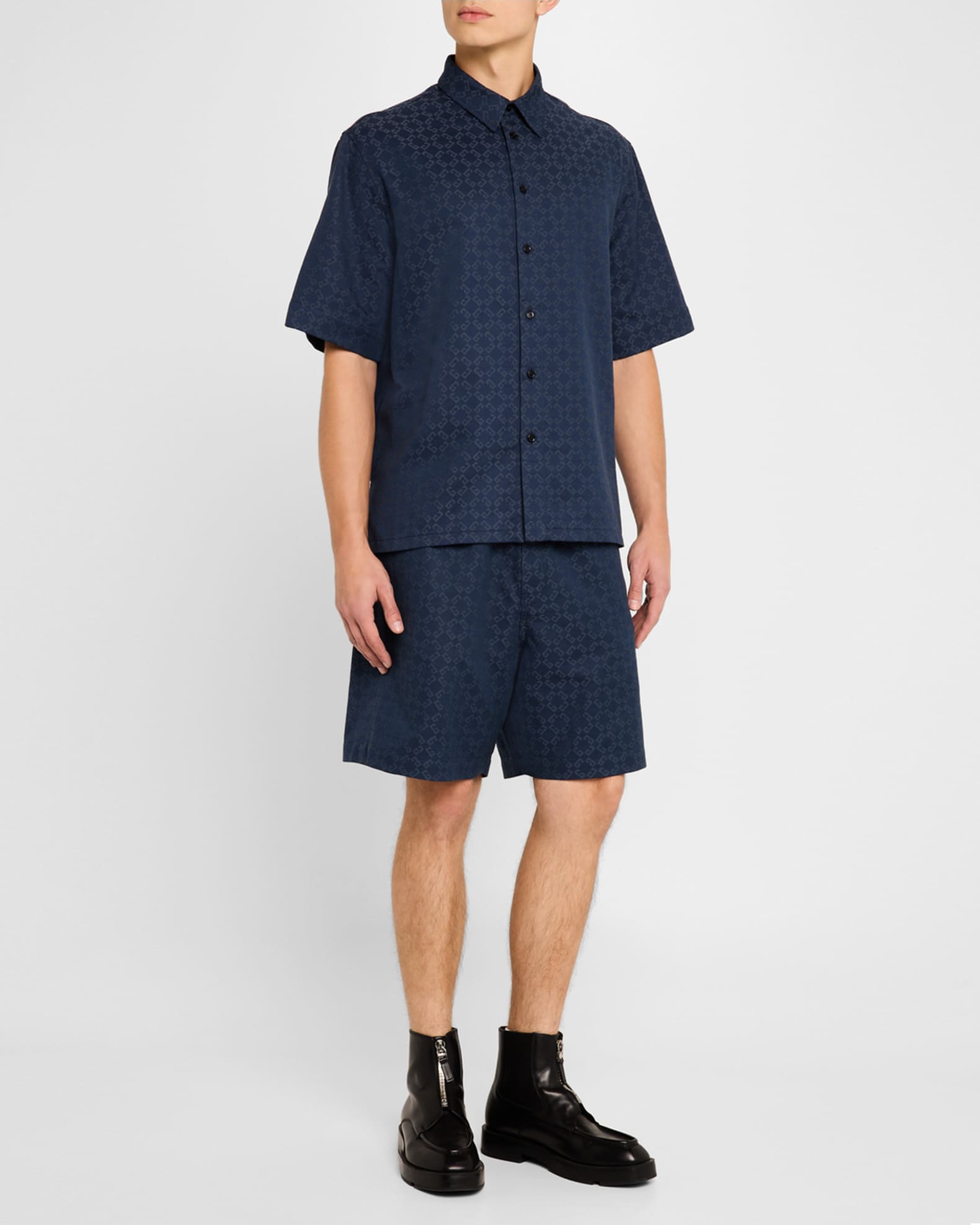 Men's Monogram Jacquard Denim Shirt 1