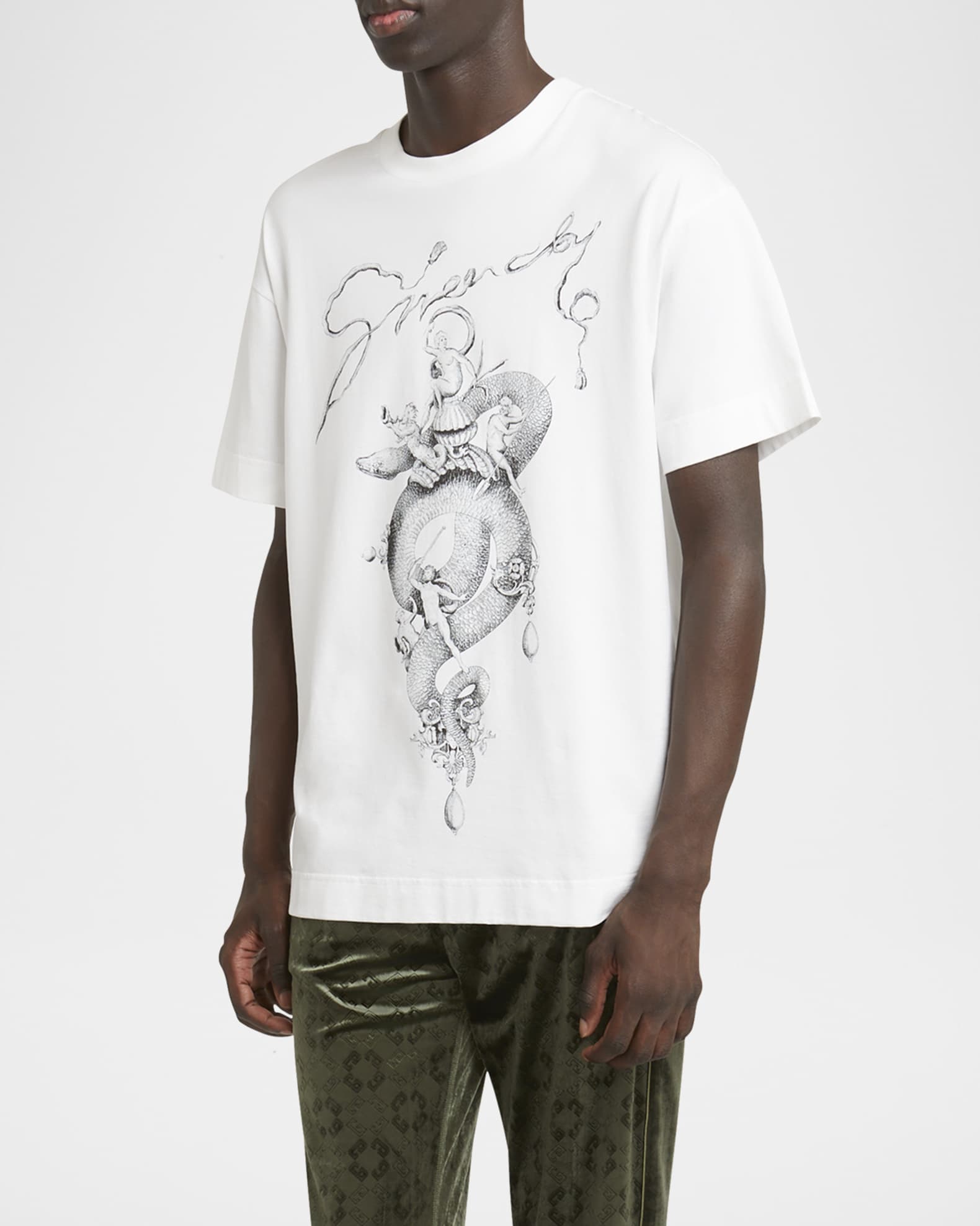Givenchy Men s Jersey CNY Snake Print T Shirt Neiman Marcus