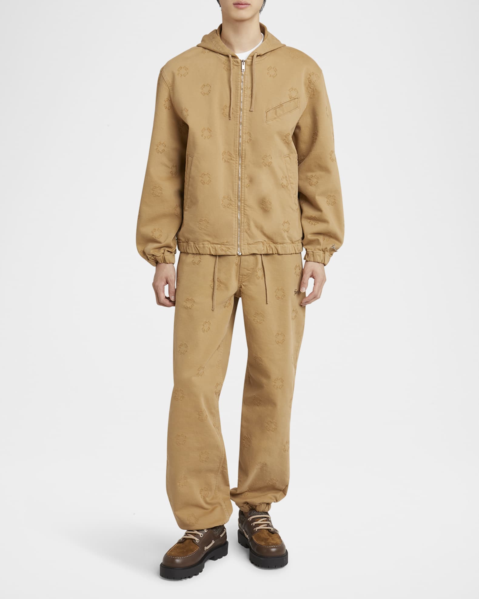 Men's Felpa-Effect Monogram Denim Pants 1