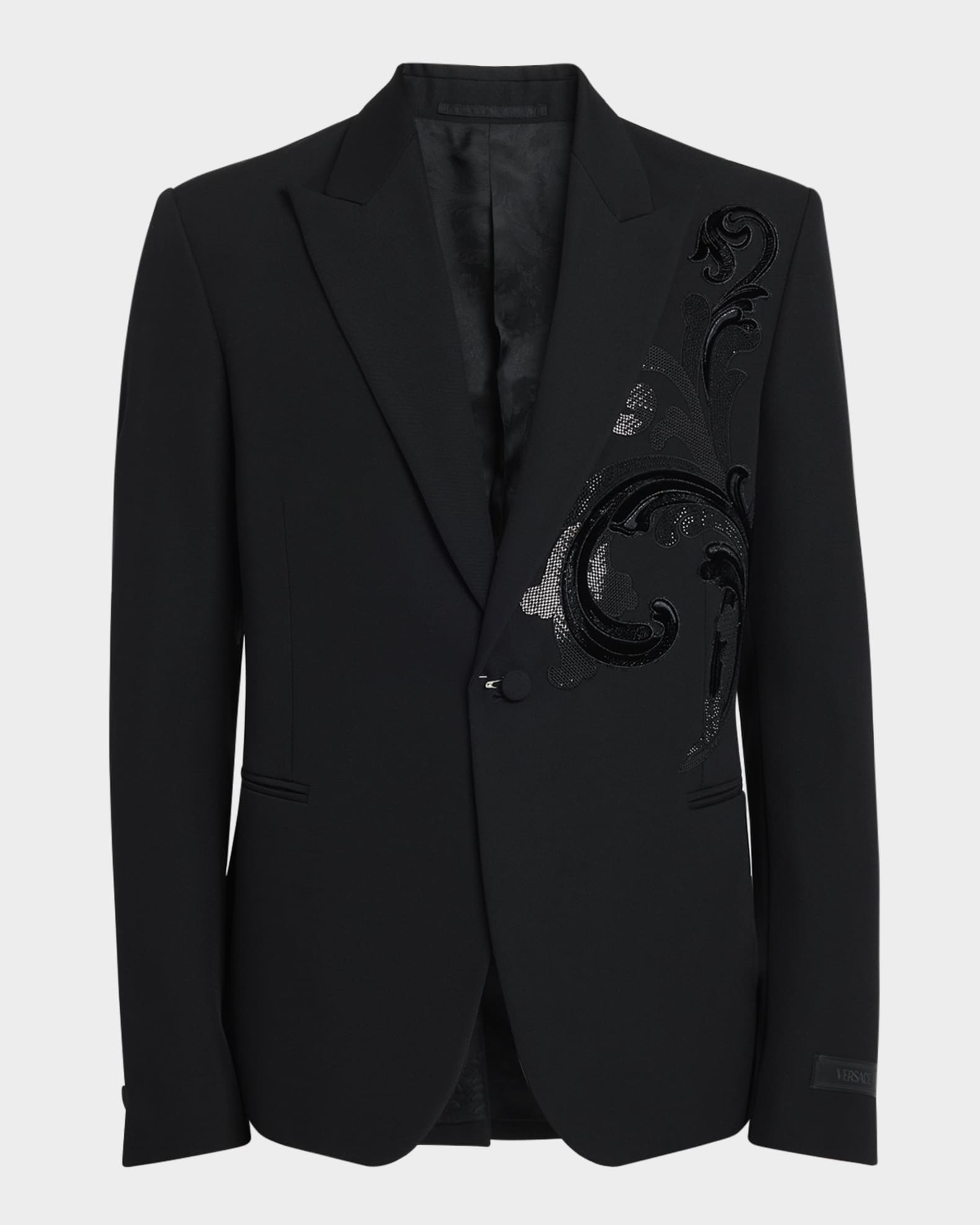 Men's Barocco Leaf Embroidered Dinner Jacket 0