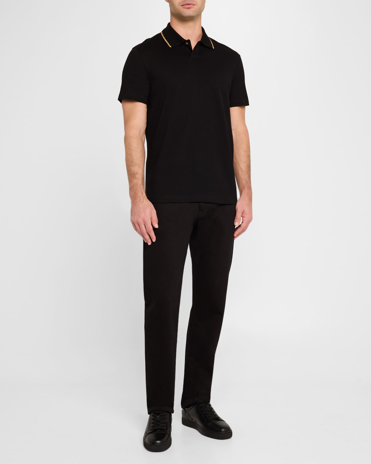 Men's Medusa Tipped Pique Polo Shirt 1