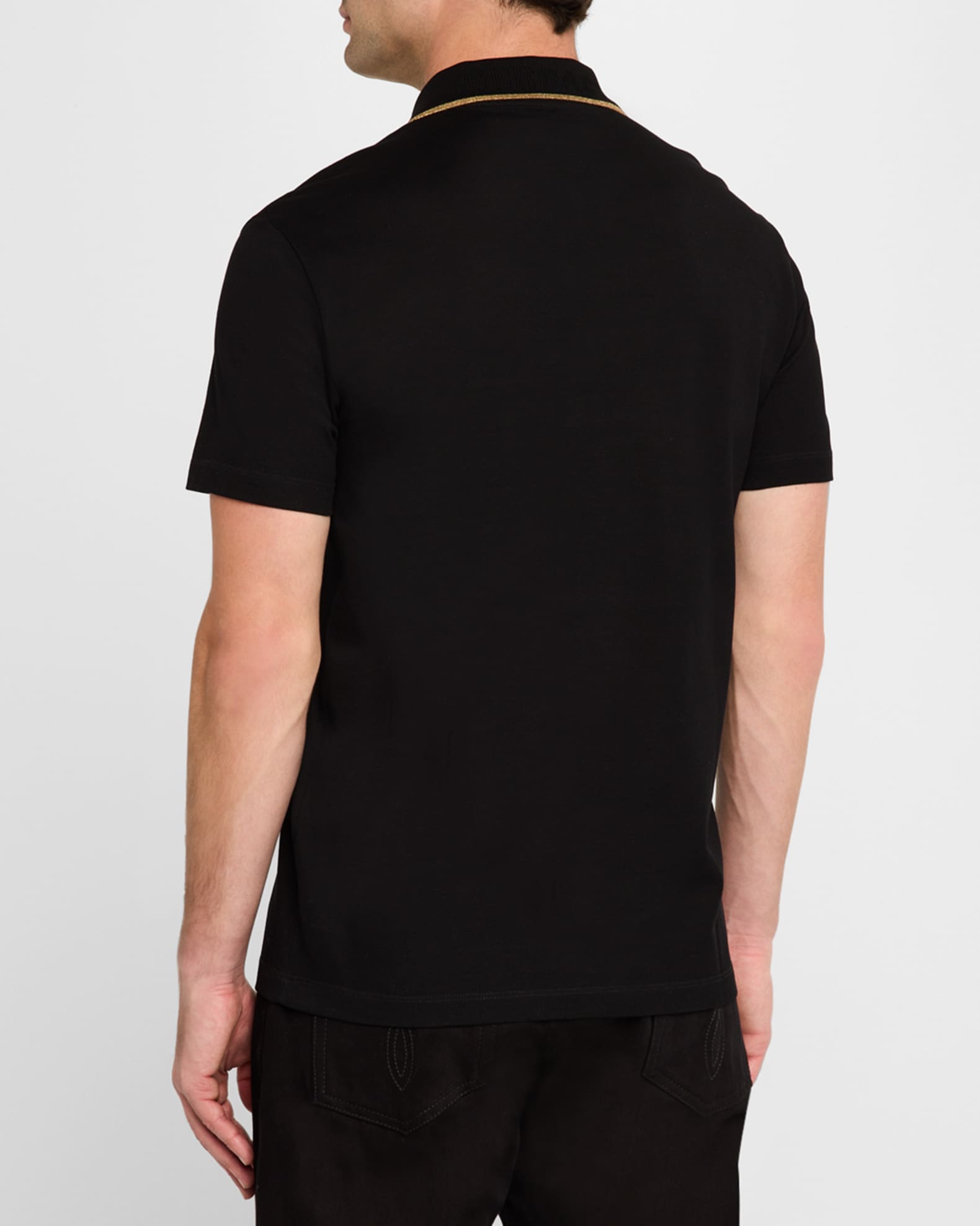 Versace Men's Medusa Tipped Pique Polo Shirt | Neiman Marcus