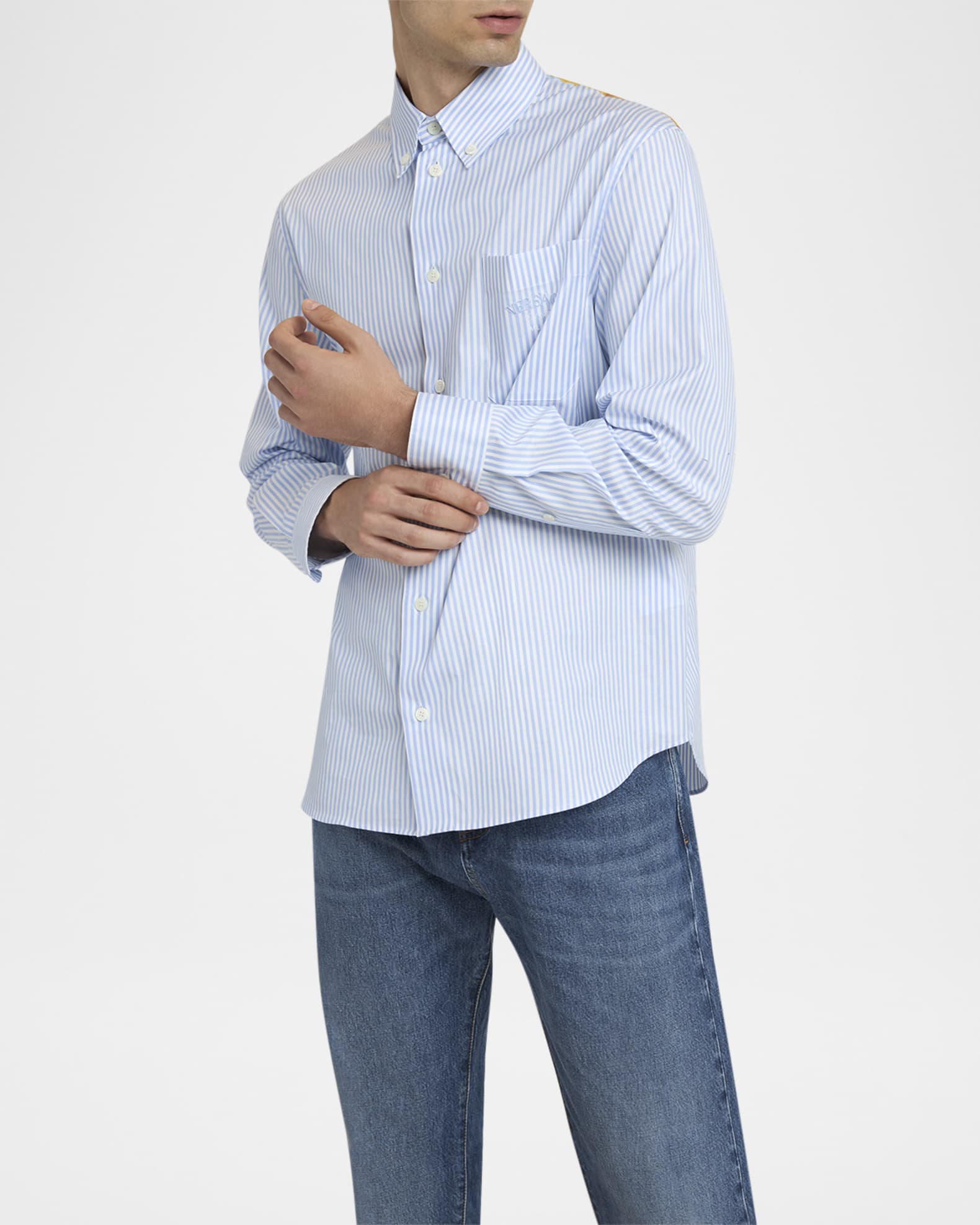 Versace Men's Striped Poplin Sport Shirt | Neiman Marcus