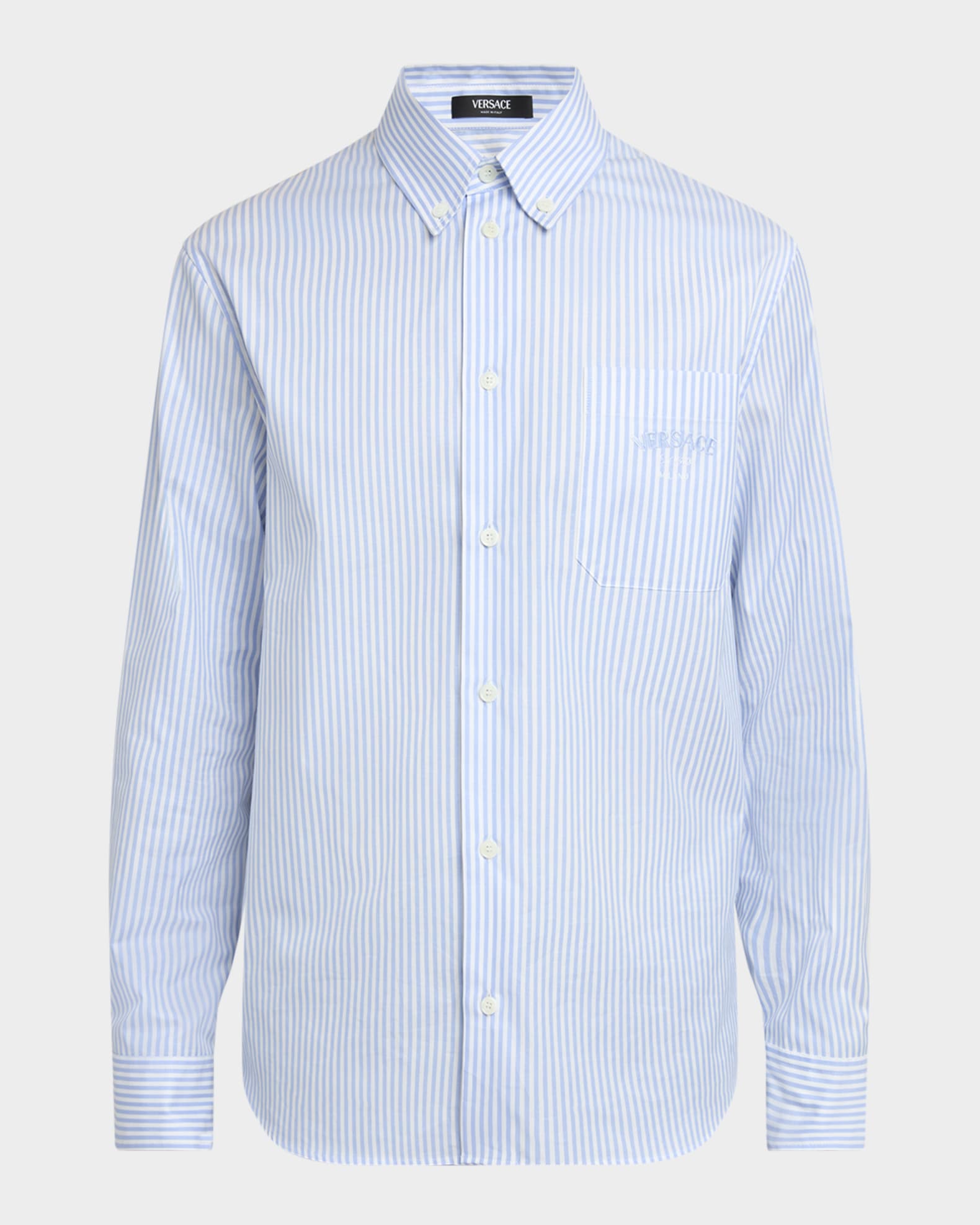 Men's Striped Poplin Sport Shirt 0