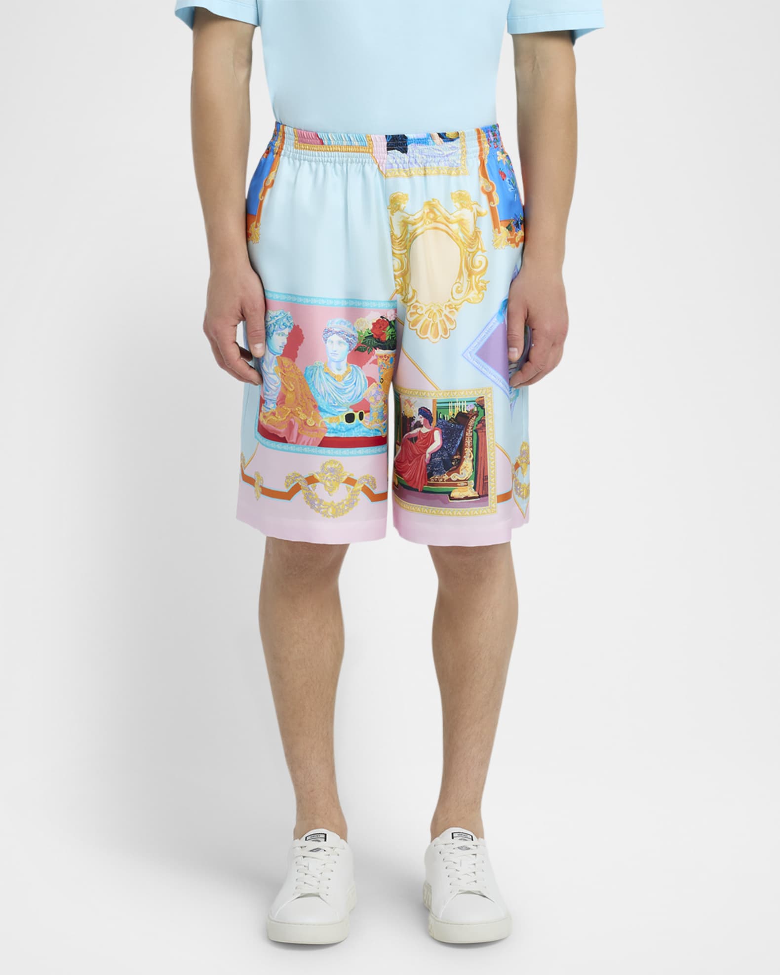 Men's Gallery-Print Twill Shorts 1