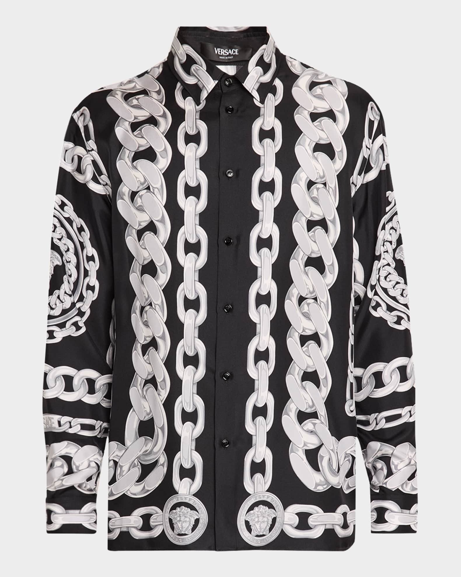 Men's Medusa Chains Twill Sport Shirt 0