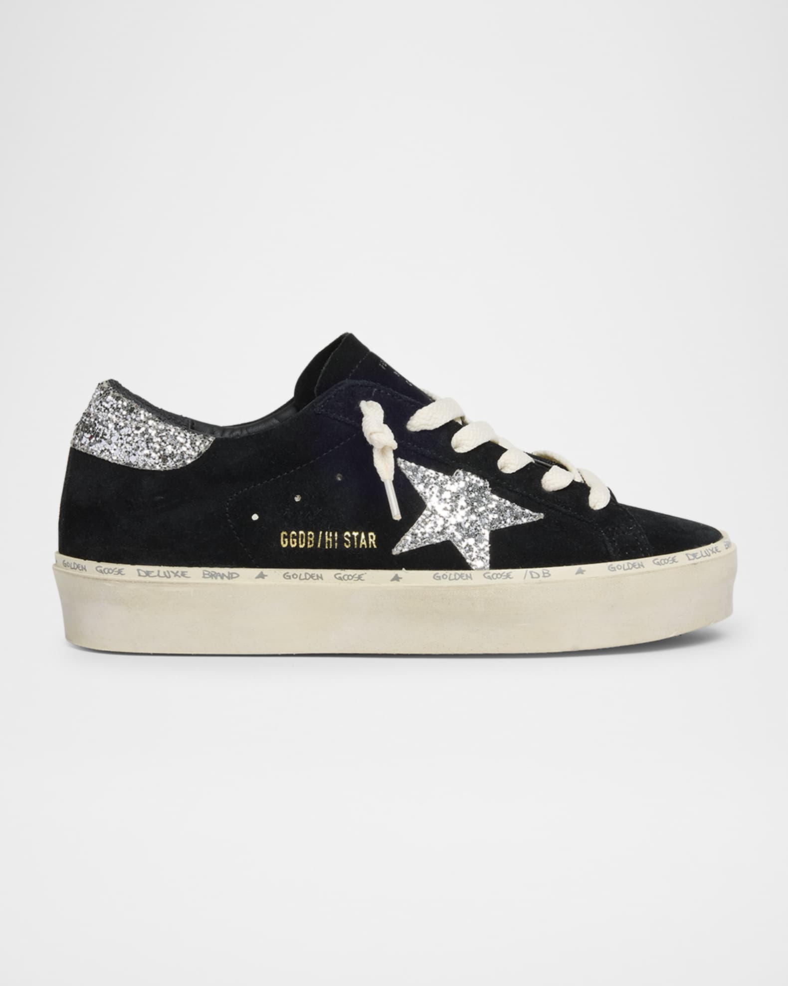 品質が Glitter Suede Star Hi Goose Golden Low-Top Neiman | Sneakers 靴