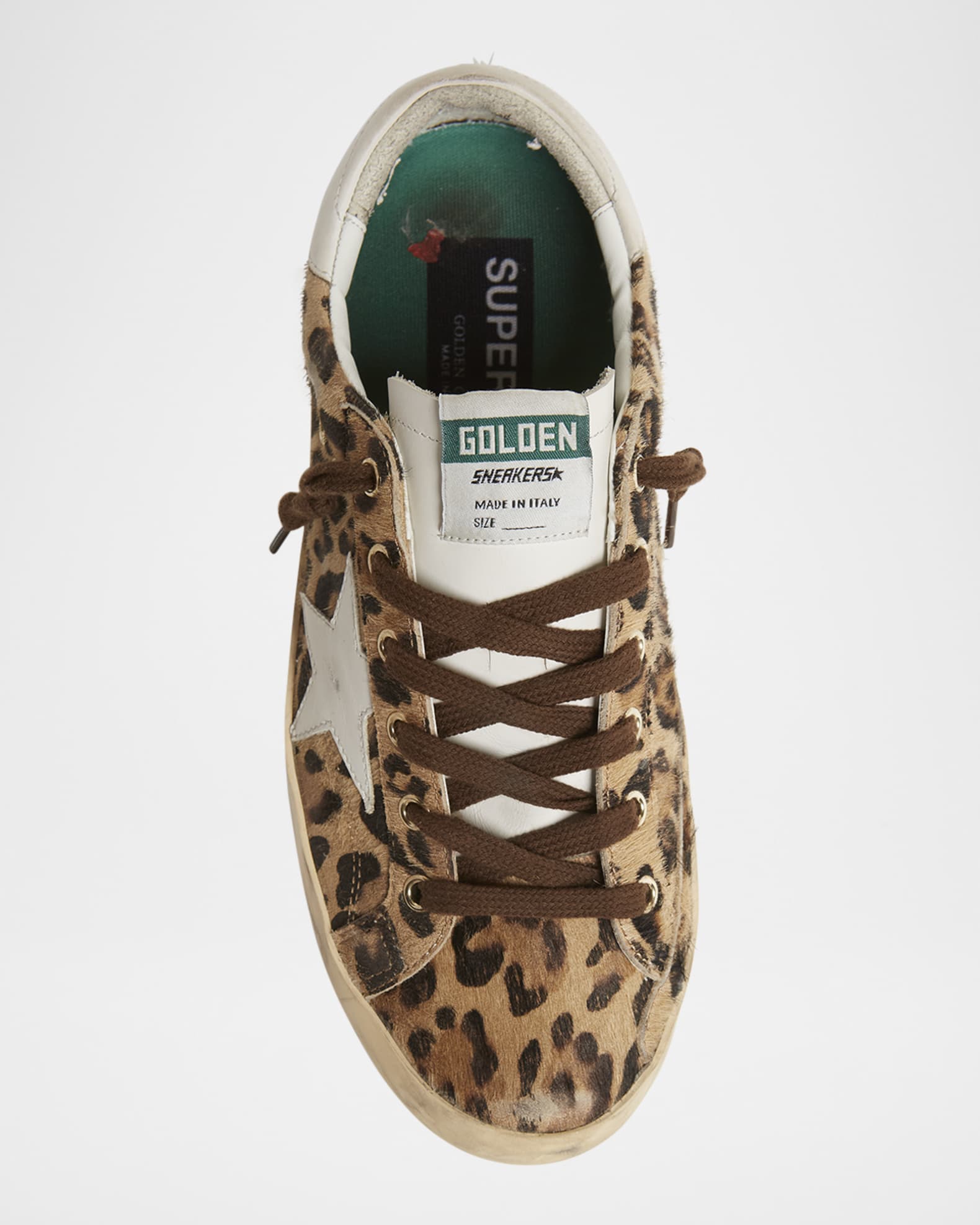 Golden Goose Superstar Leopard-Print Calf Hair Sneakers