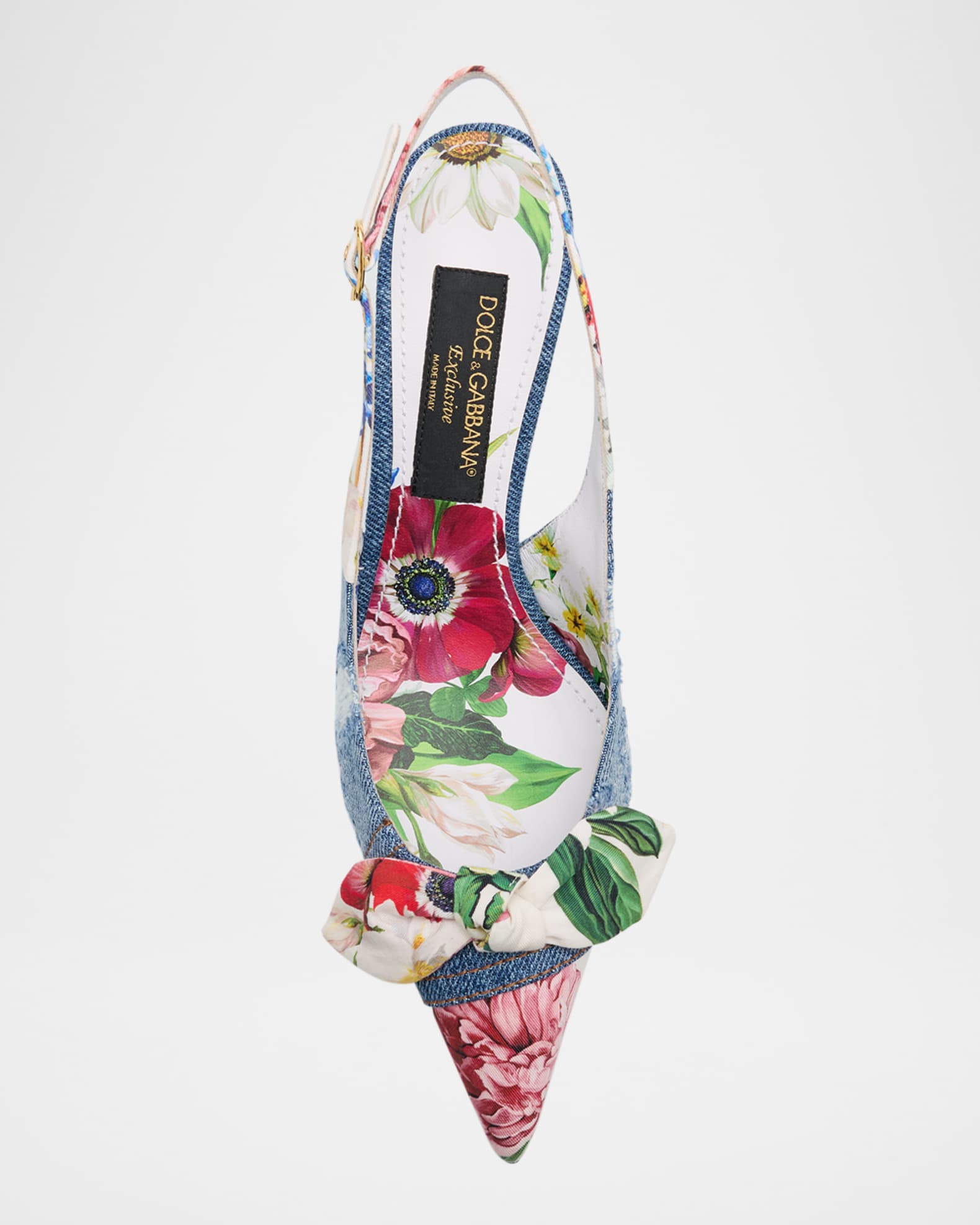 Dolce&Gabbana Lollo Eva Floral Bow Slingback Pumps | Neiman