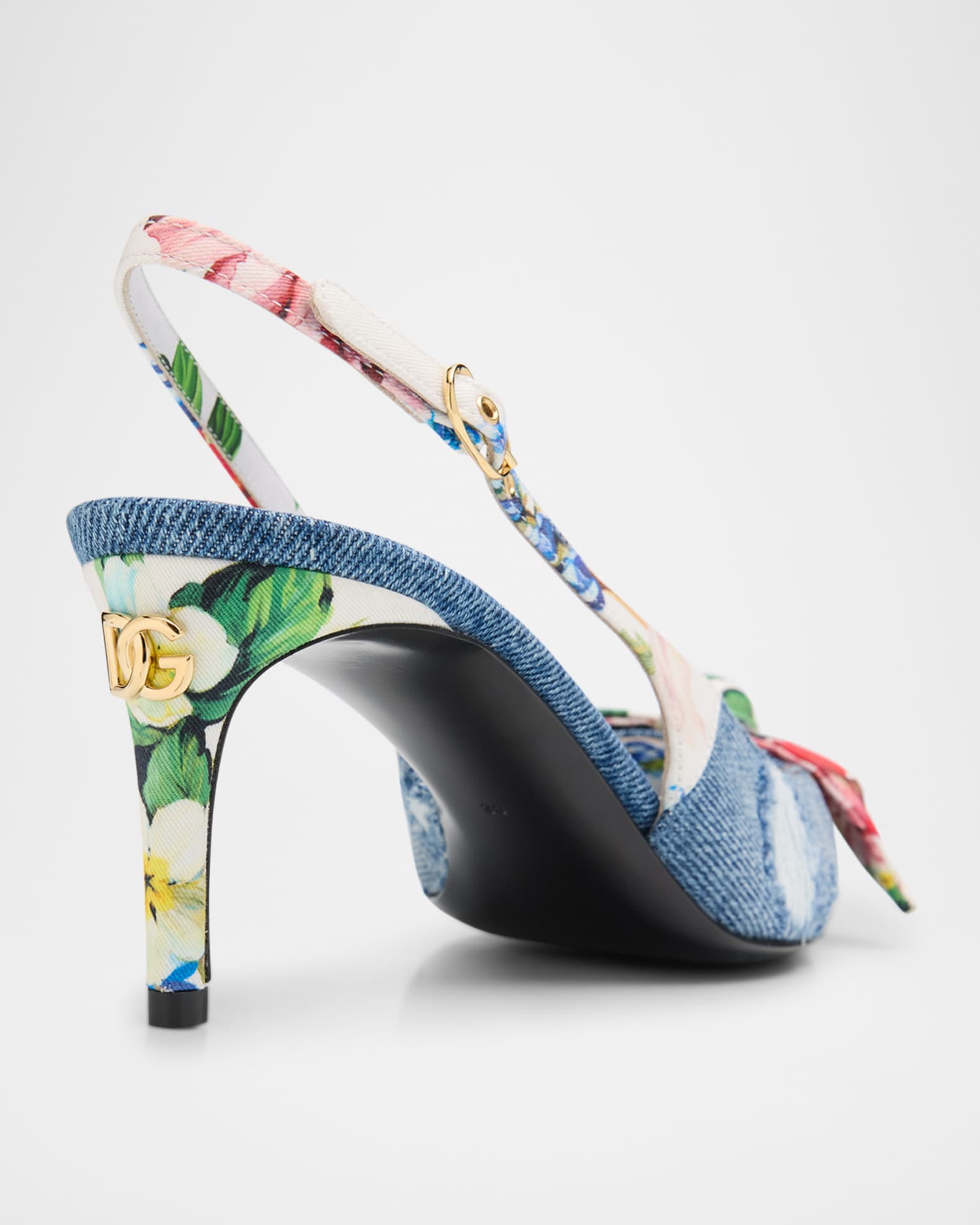 Dolce&Gabbana Lollo Eva Floral Bow Slingback Pumps | Neiman