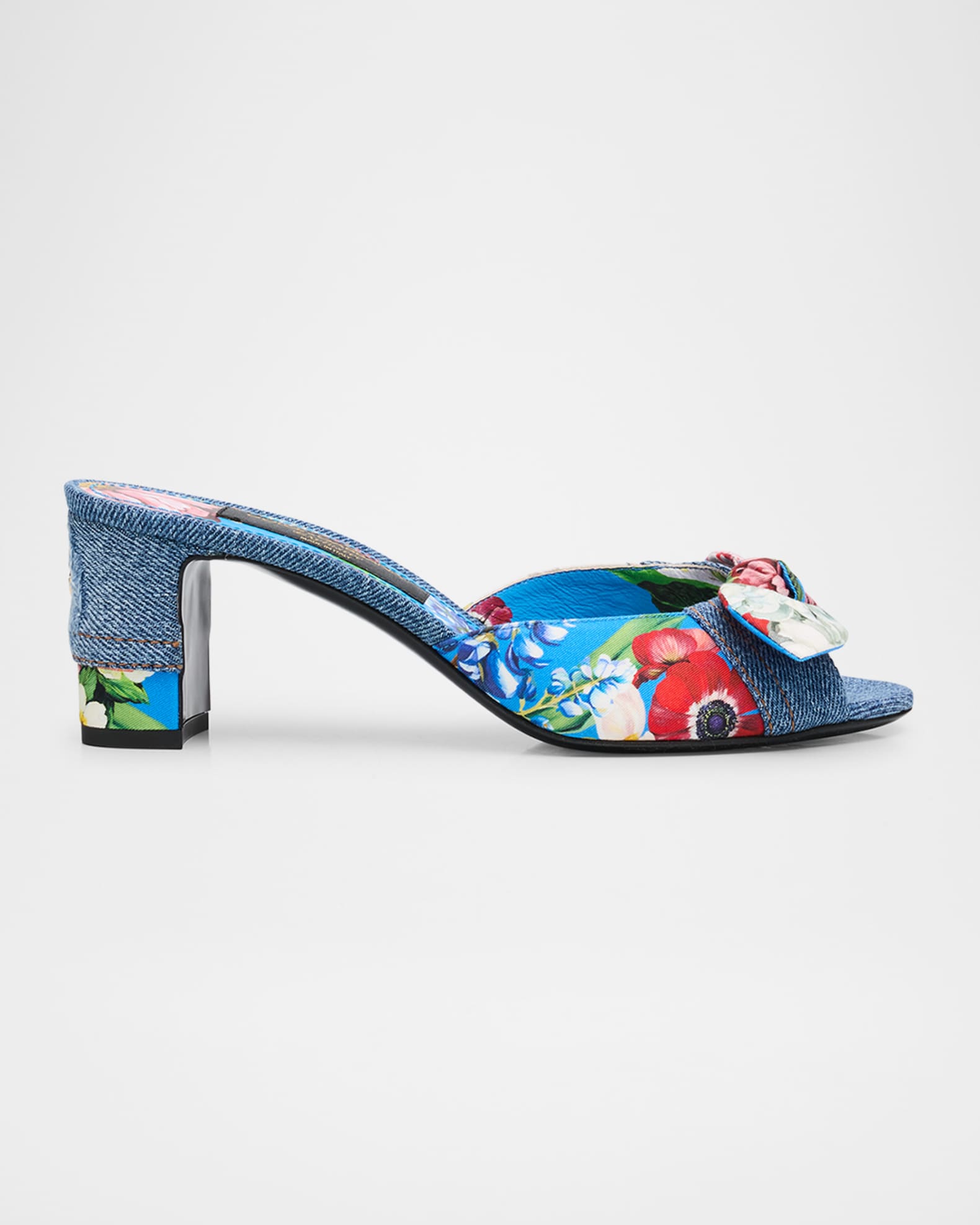 Kiera Sofia Denim Floral Bow Sandals 0