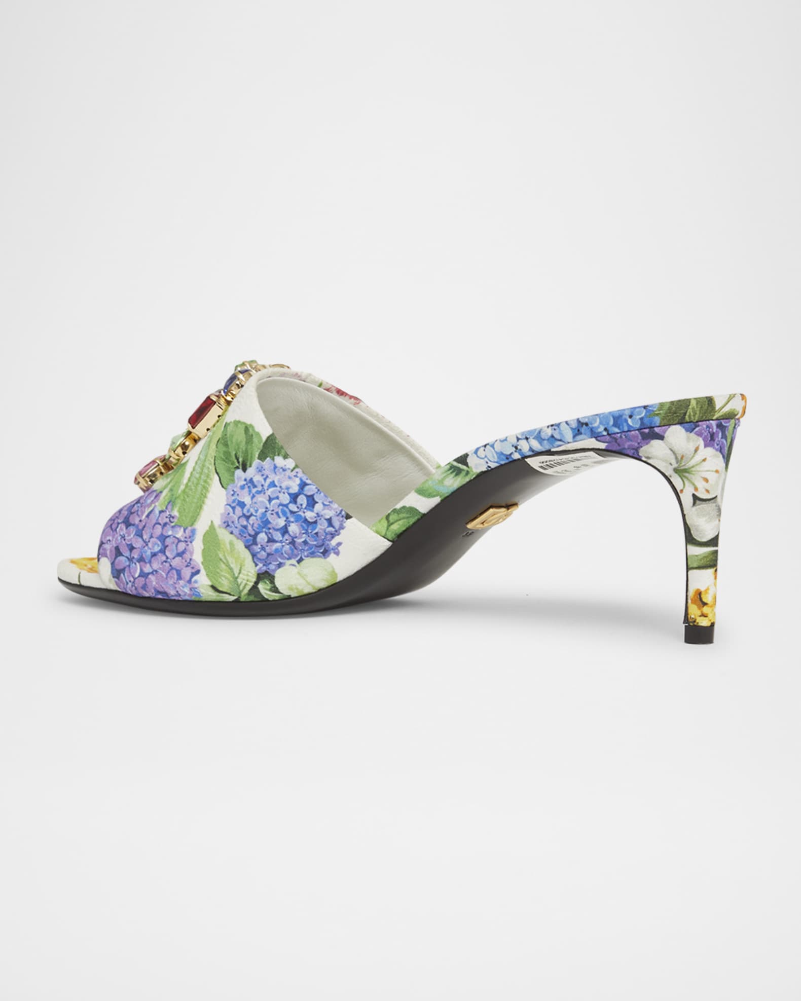 新作*DOLCE&GABBANA* Kiera クリスタル&ブロケードミュール 花柄 DOLCE & GABBANA Rose Crystal Raffia Platform Sandals Pumps