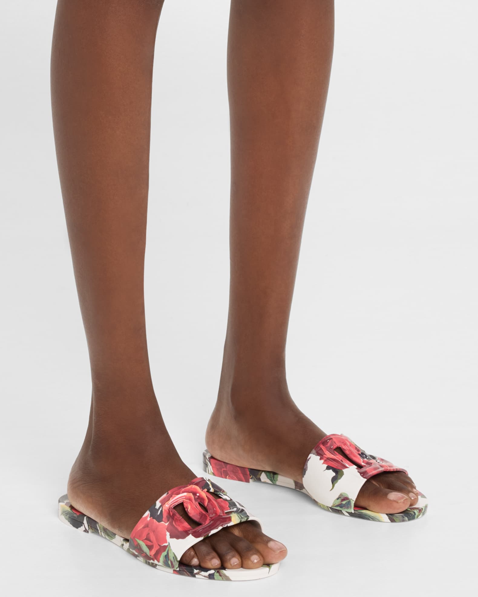 Bianca Floral Rubber DG Flat Sandals 1