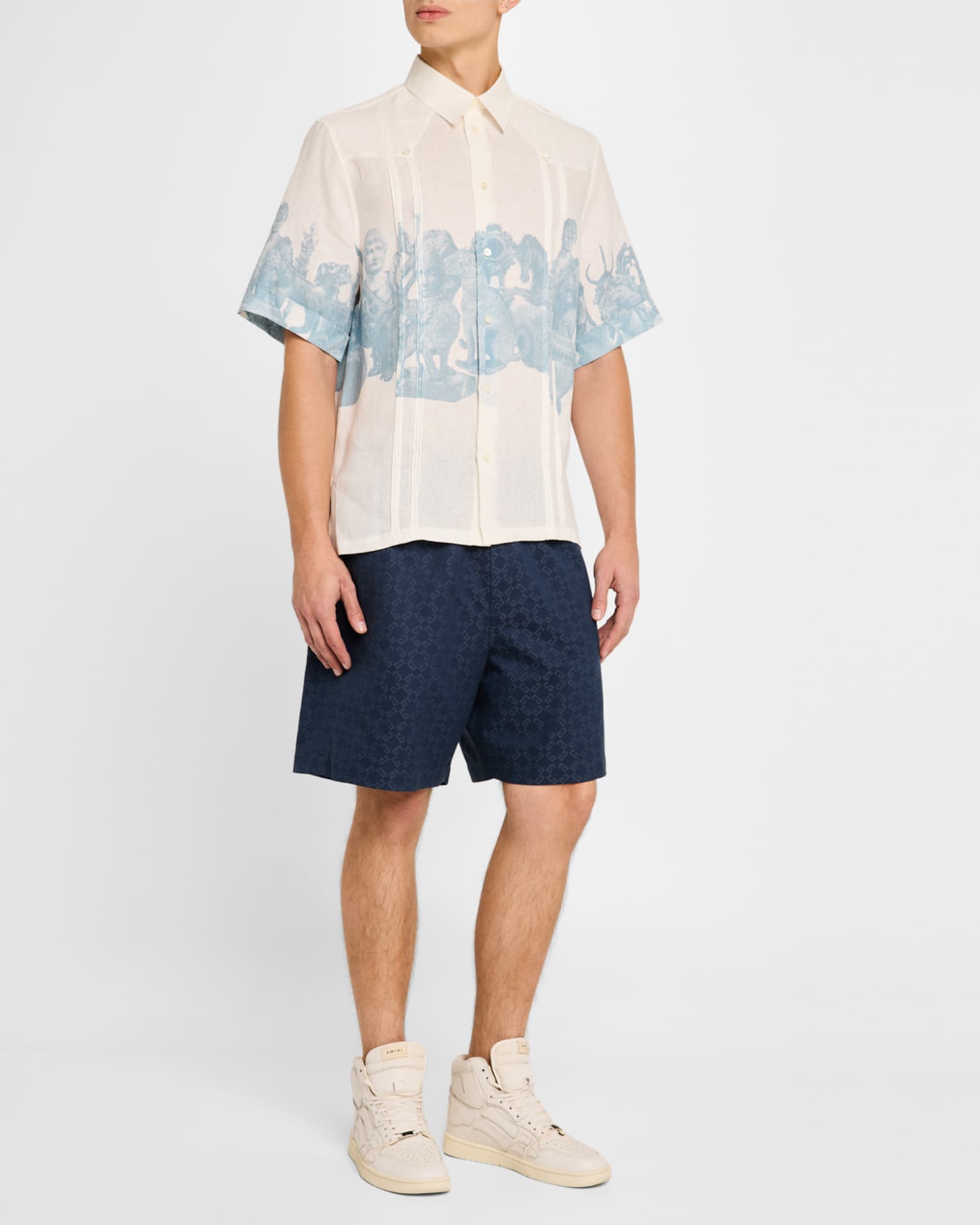 Men's Objects Printed Sport Shirt 1