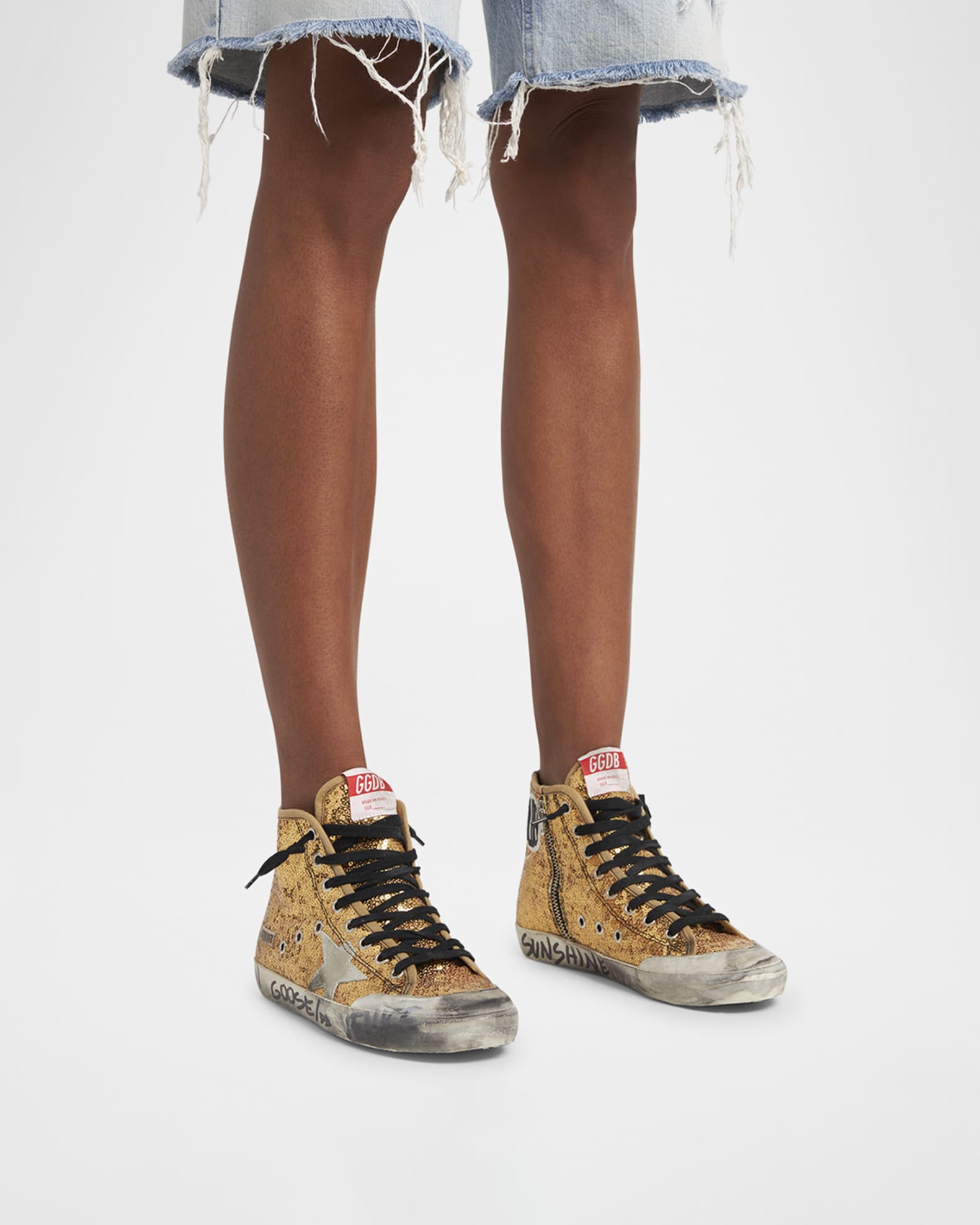 Golden Goose Francy Sequin High Top Sneakers Neiman Marcus
