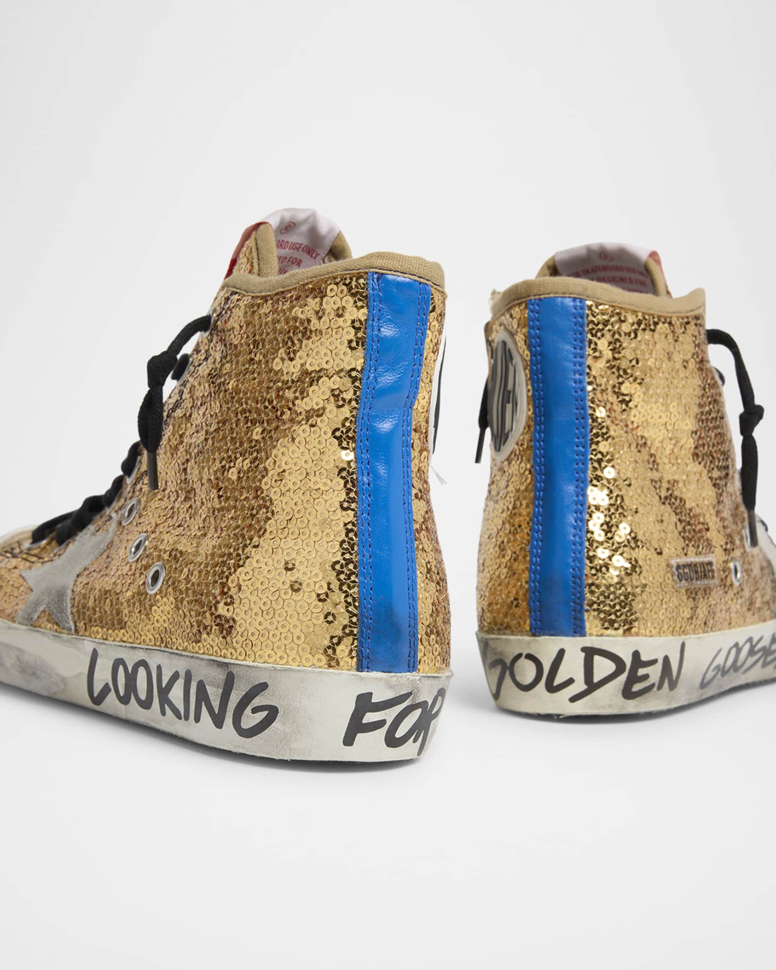 【GOLDEN 】FRANCY Golden Goose Francy Sequin High-Top Sneakers | Neiman Marcus