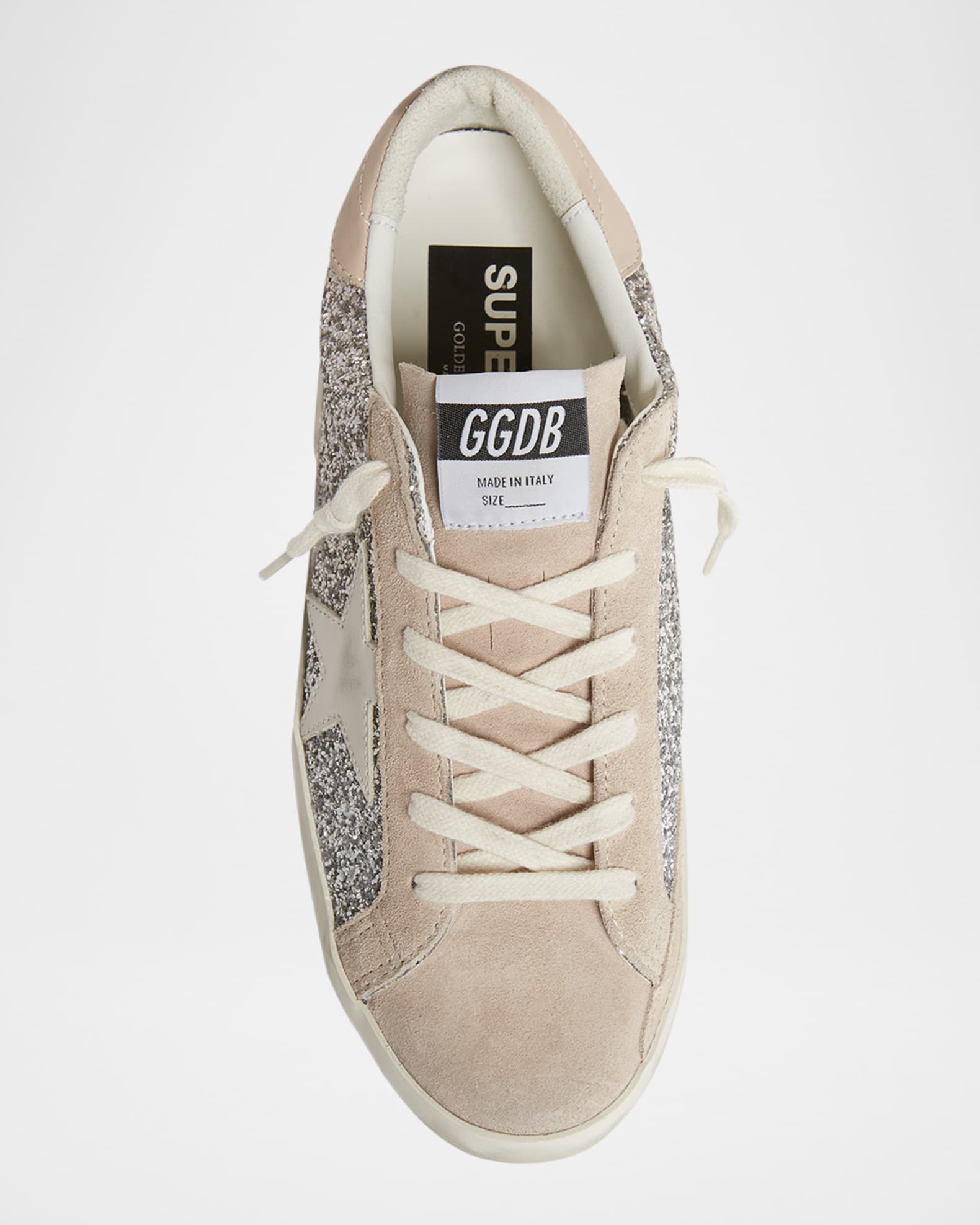 Golden Goose Super-Star Glitter Leather Low-Top Sneakers