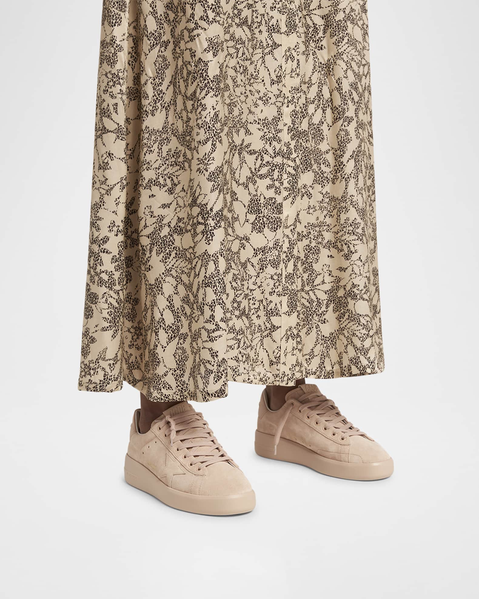 Golden Goose Purestar Mixed Leather Low-Top Sneakers