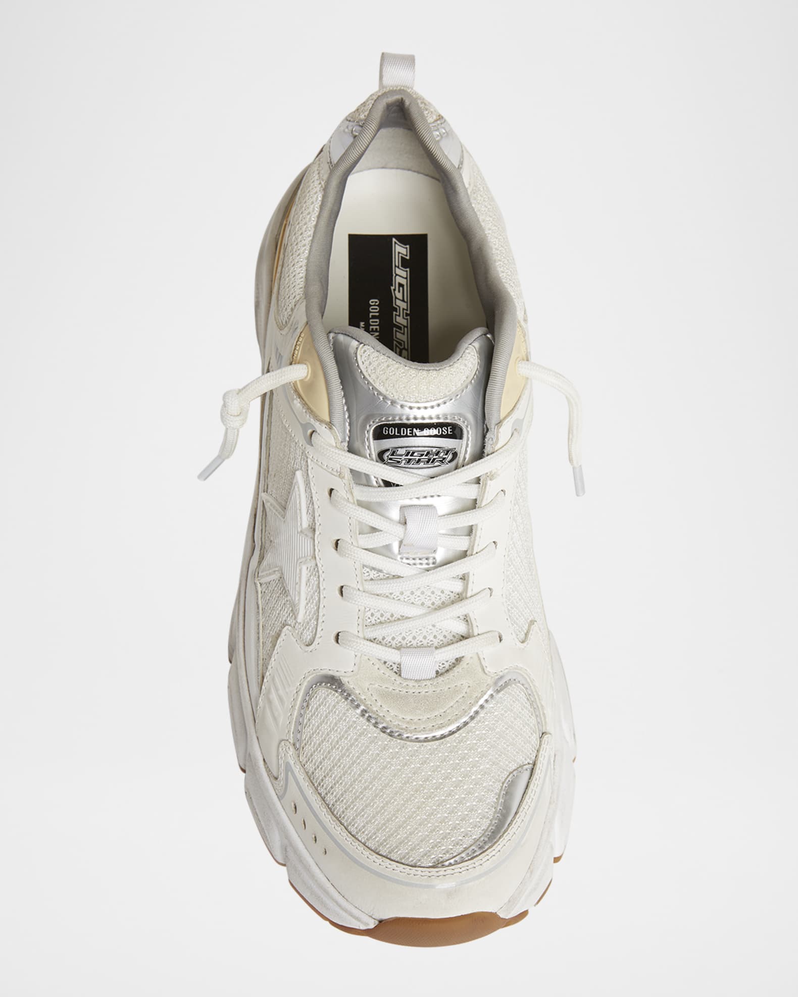 Golden Goose Lightstar Net Mixed Leather Runner Sneakers