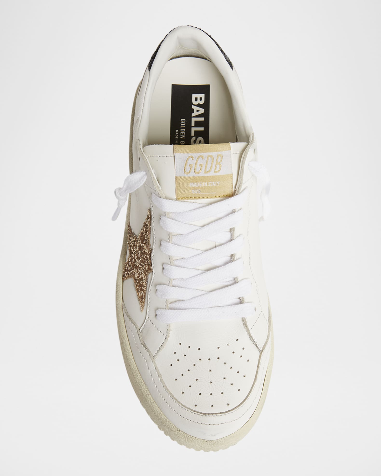 【GOLDEN 】 Ballstar Sneakers Glitter Star Ball Star with metallic leather star and glitter heel tab