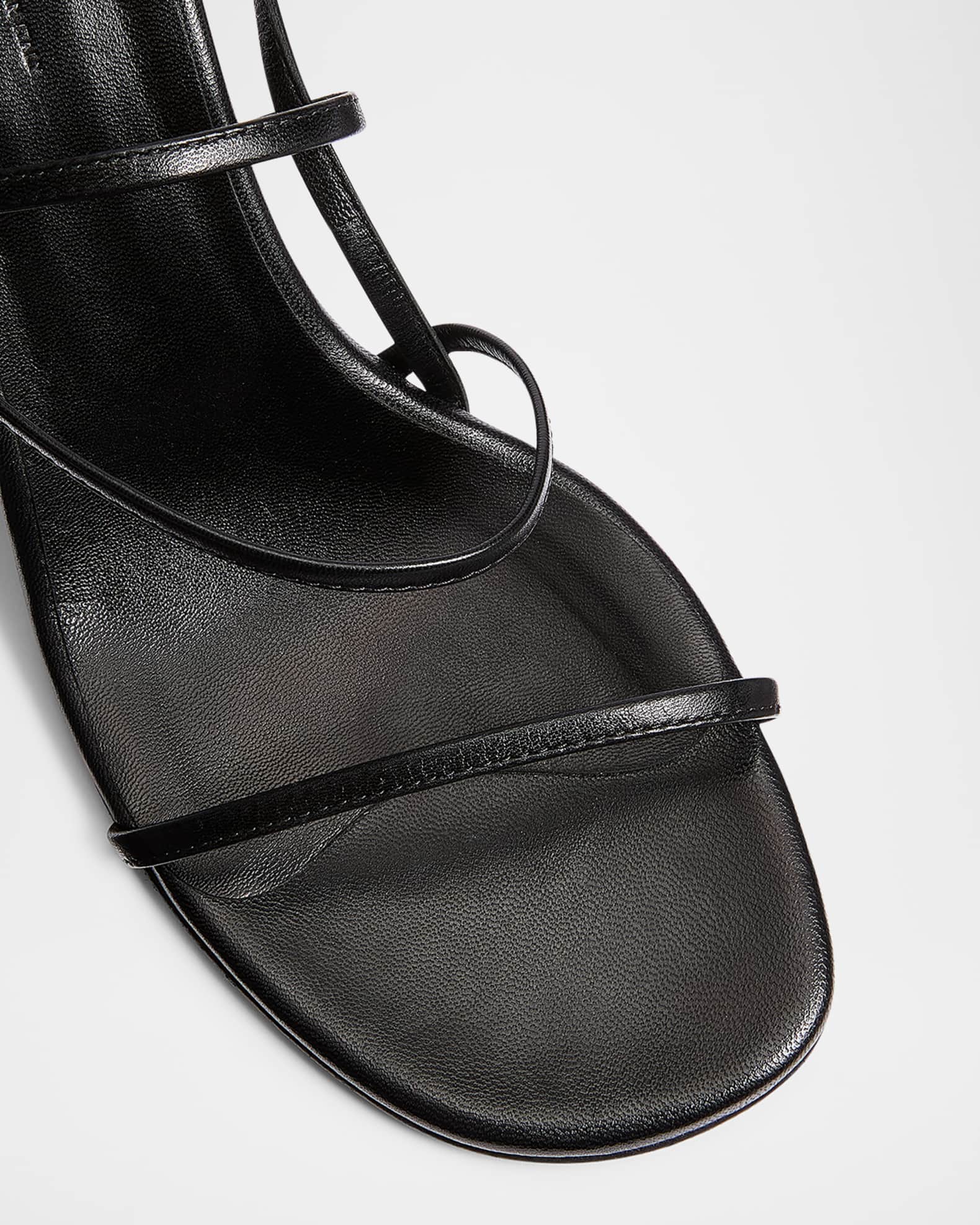 サンダル・ミュール KHAITE BLACK LEATHER LOOP KITTEN SANDALS LOOP_35_BLACK_0832_product_gra