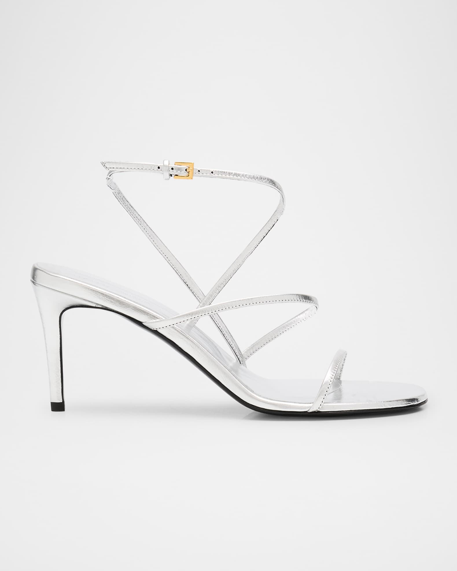 Strappy Metallic Ankle-Strap Sandals 0