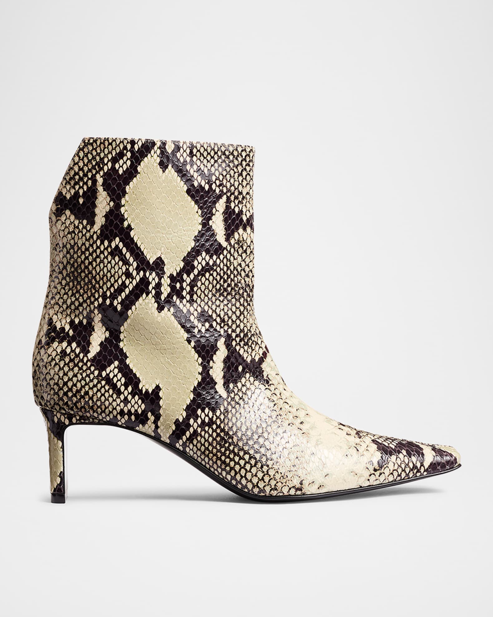 Ona Python-Embossed Stiletto Ankle Boots 0