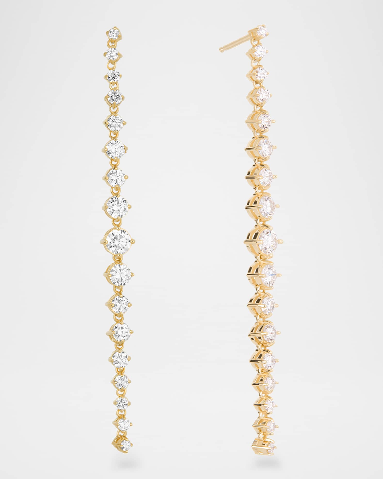 14K Gold Linear Moveable Diamond Earrings 0