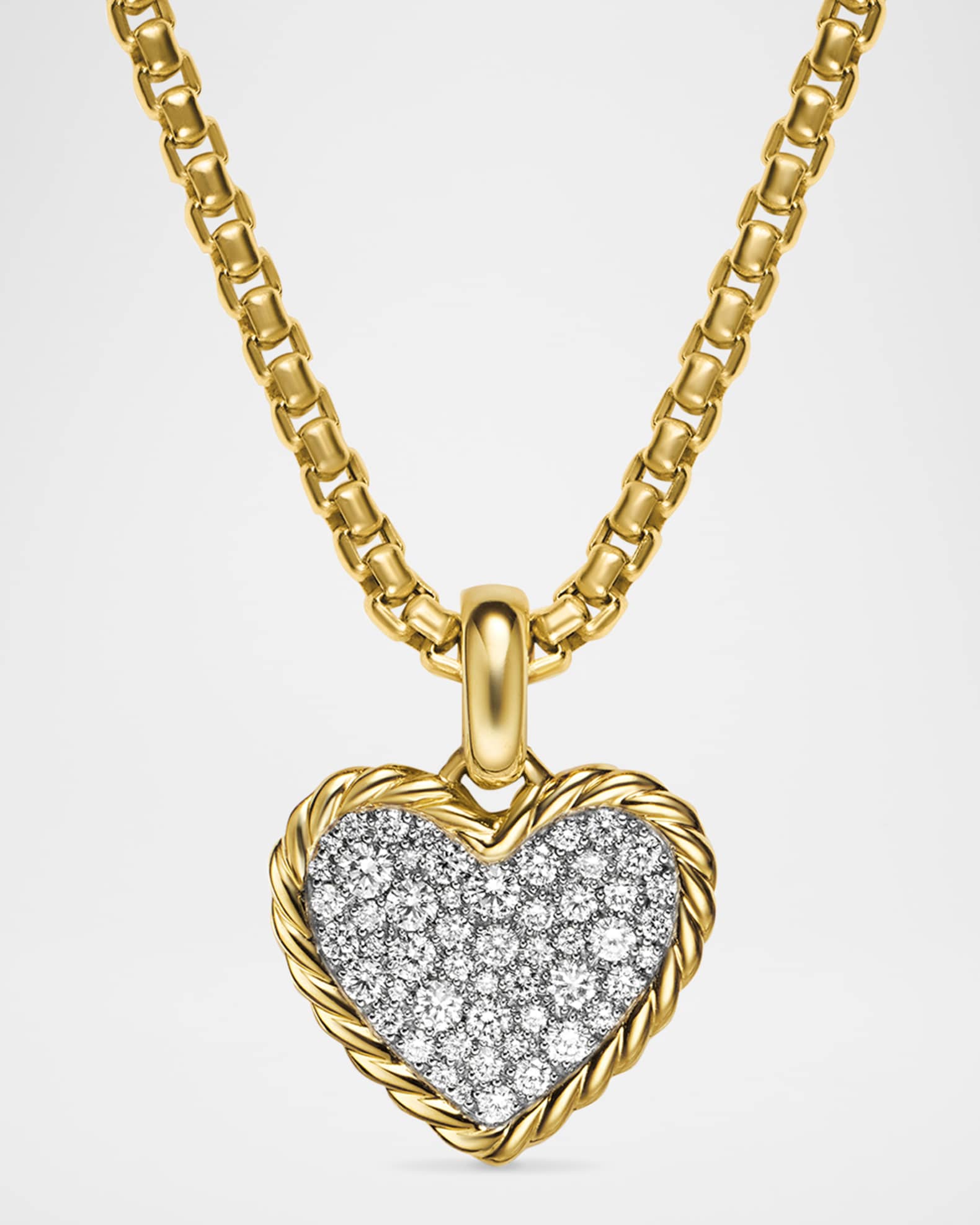 Pave Plate Heart Enhancer with Diamonds in 18K Gold , 17mm 0
