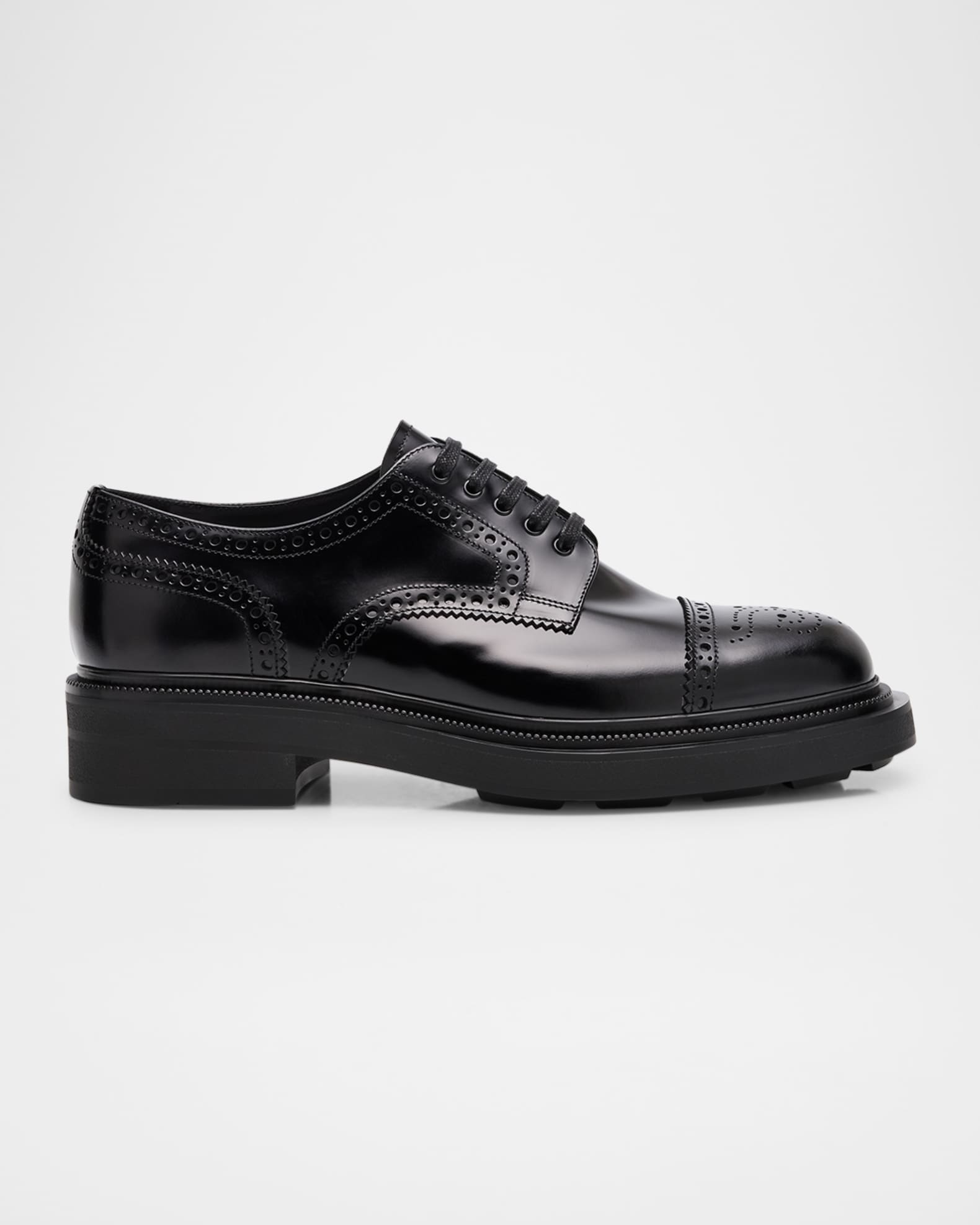 Men's Tyrone Brogue Leather Derby Shoes 0