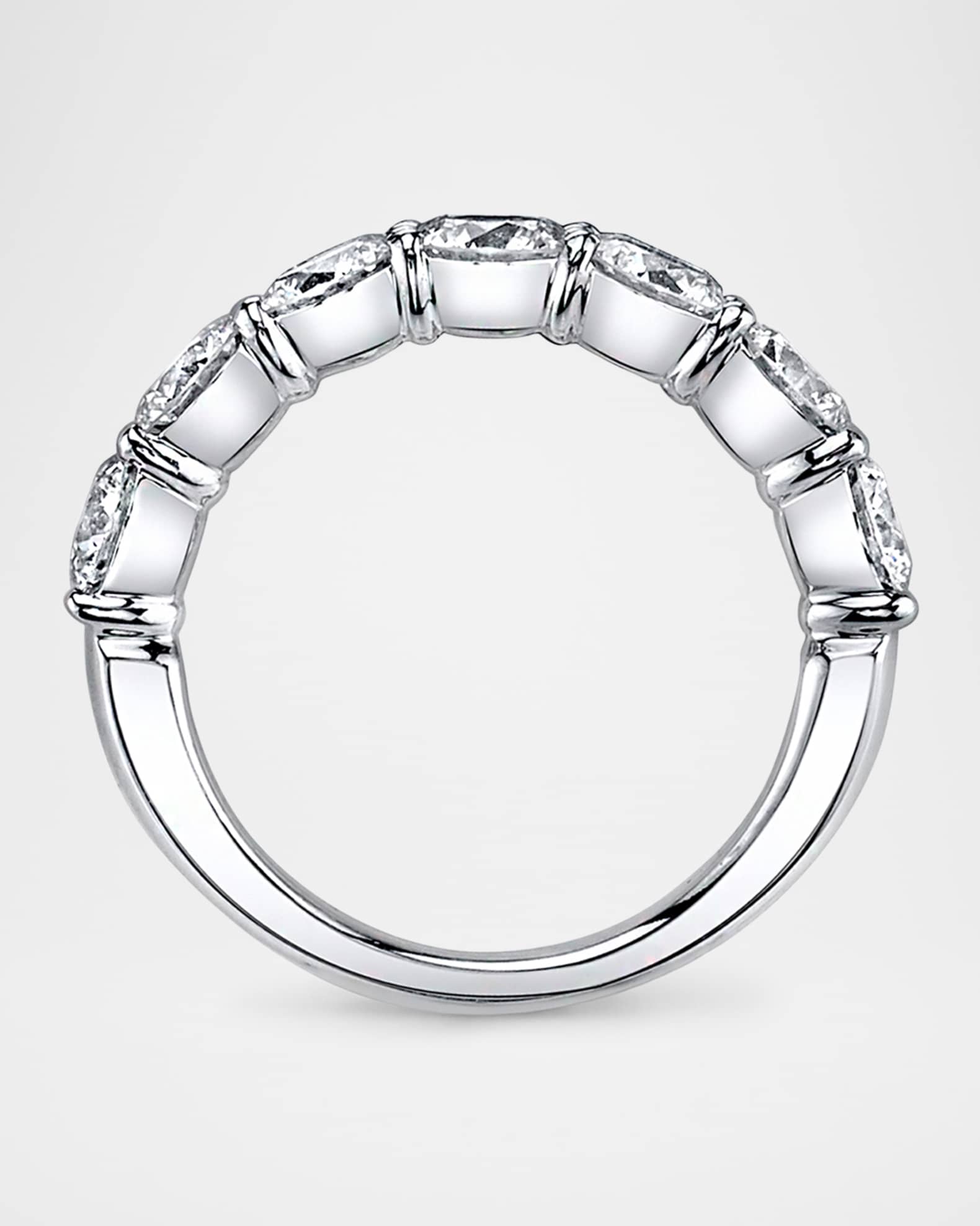 Platinum Round White Diamond Buttercup Band Ring, 3.50tcw 1