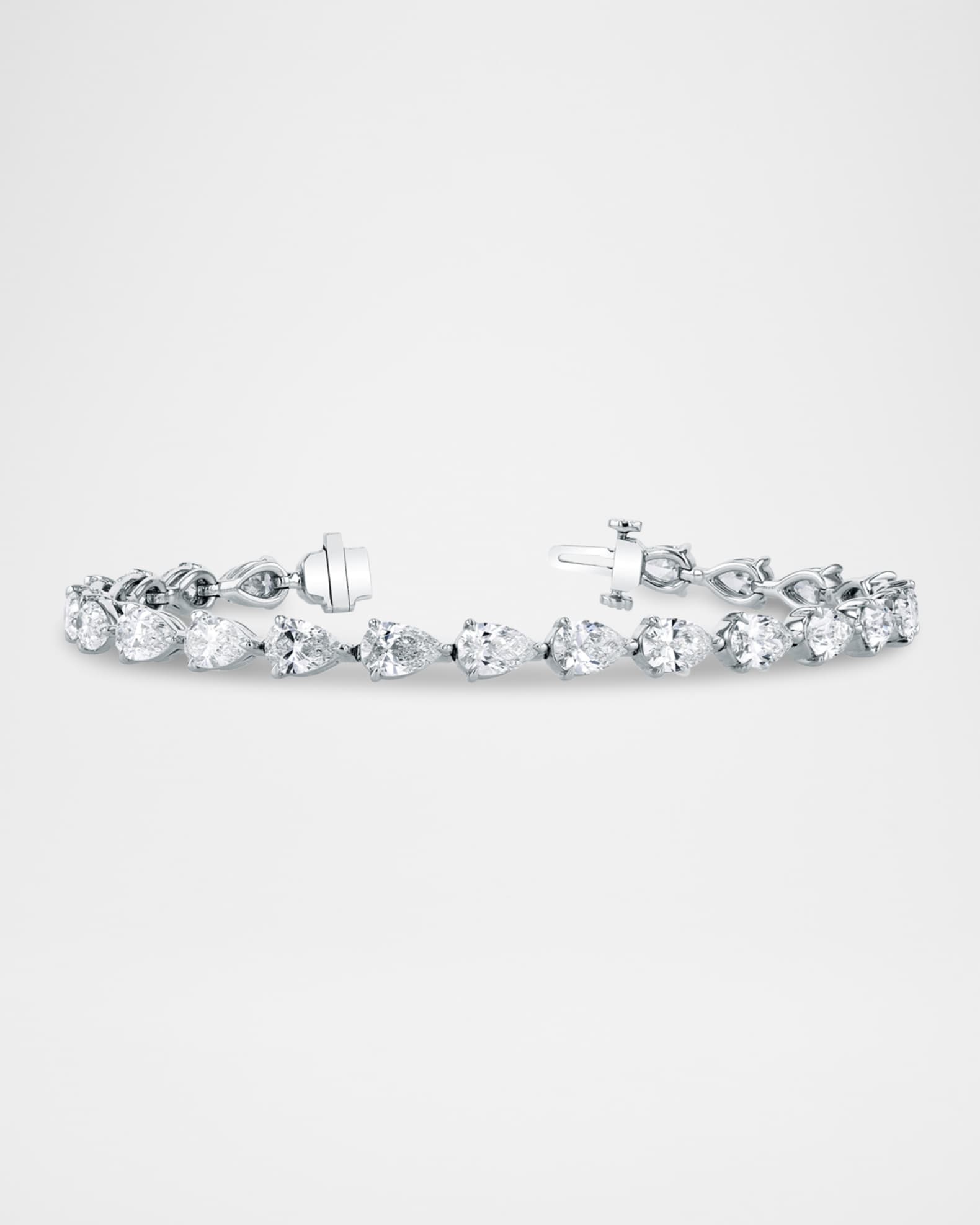 18K Gold East West Pear Diamond Bracelet 7 L 7.80tcw