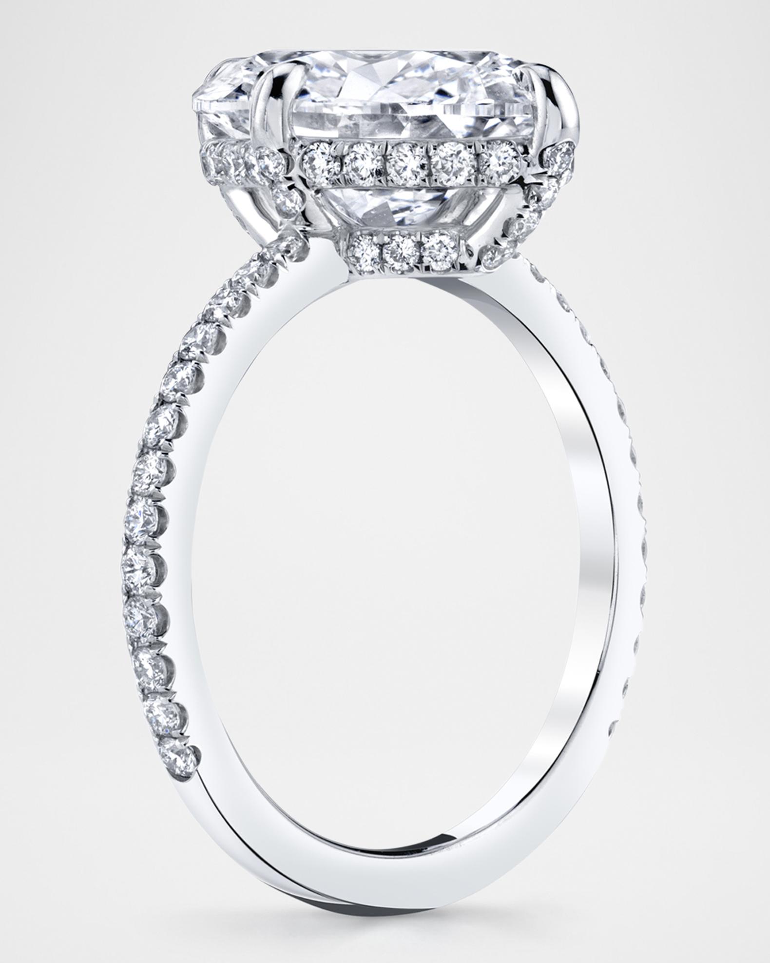 Neiman Marcus Diamonds Platinum Oval Diamond Statement Ring, Size 6.5 ...