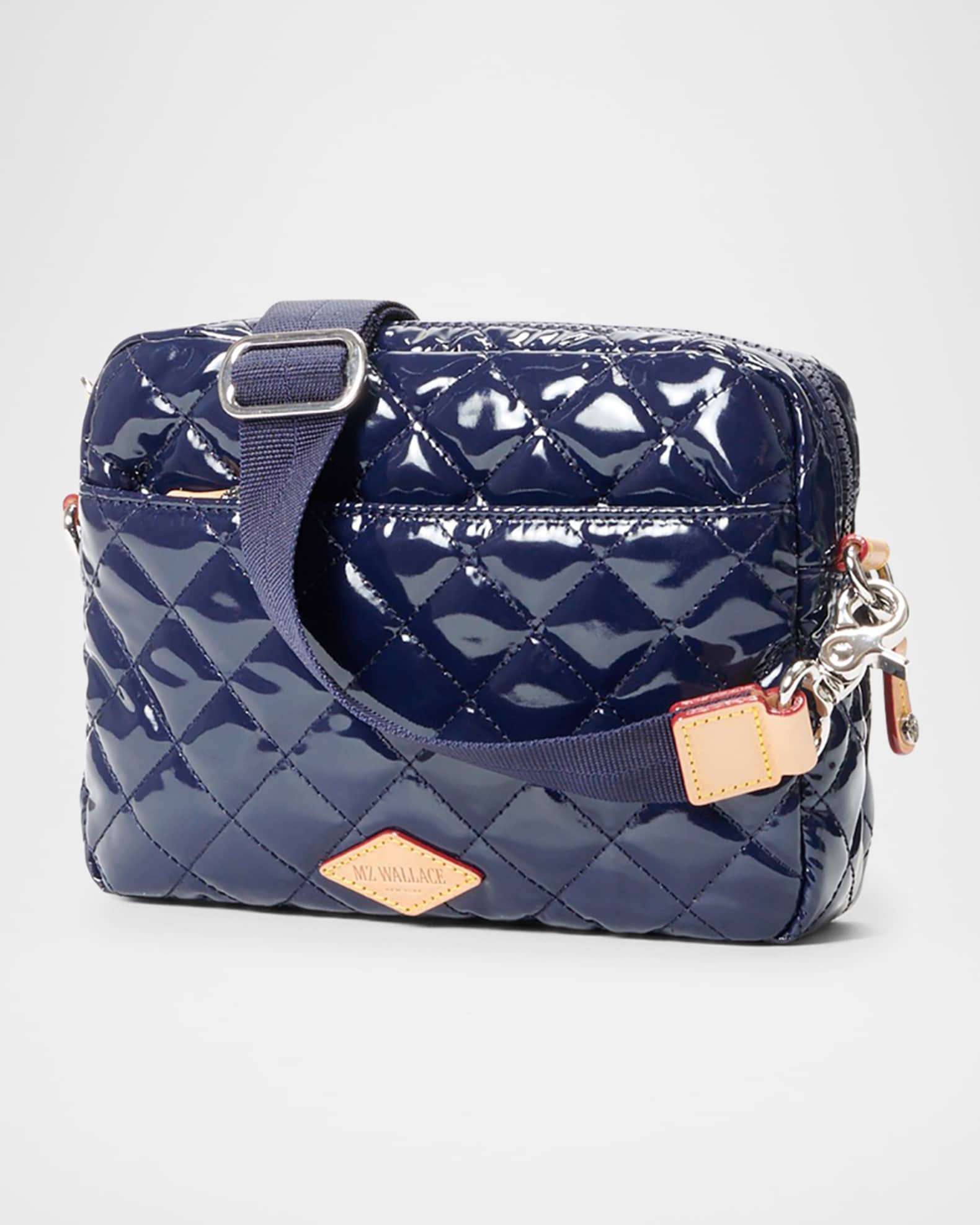 MZ WALLACE Metro Small Quilted Patent Camera Crossbody Bag Neiman Marcus