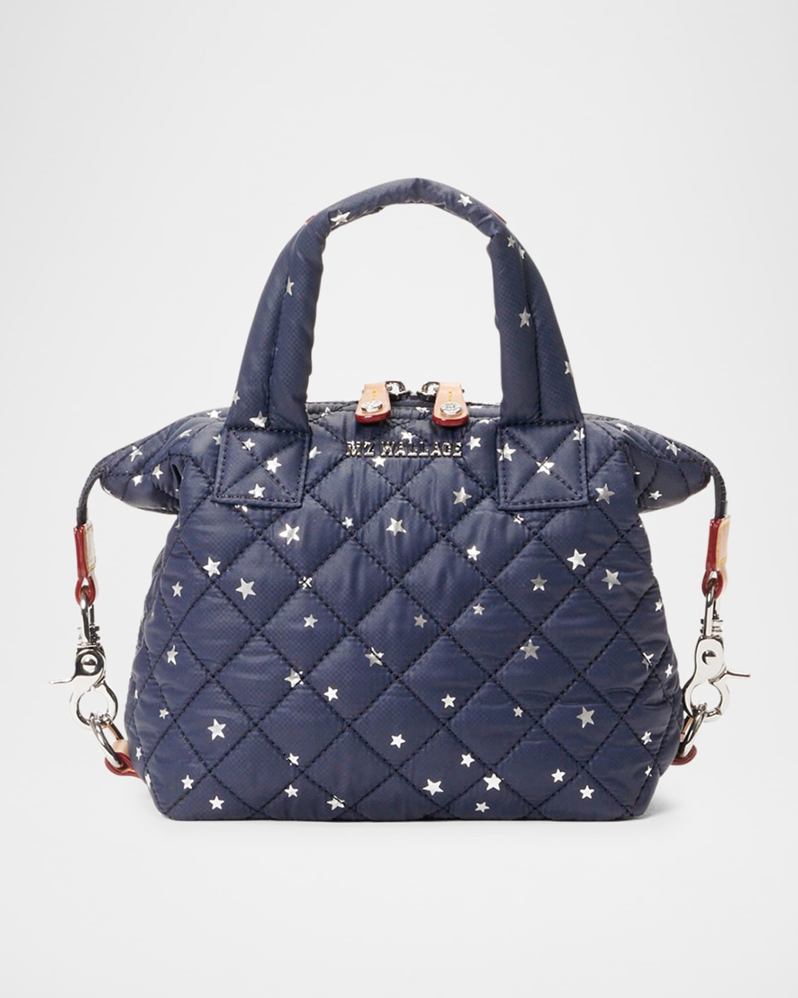 Sutton Micro Star Print Quilted Top Handle Bag