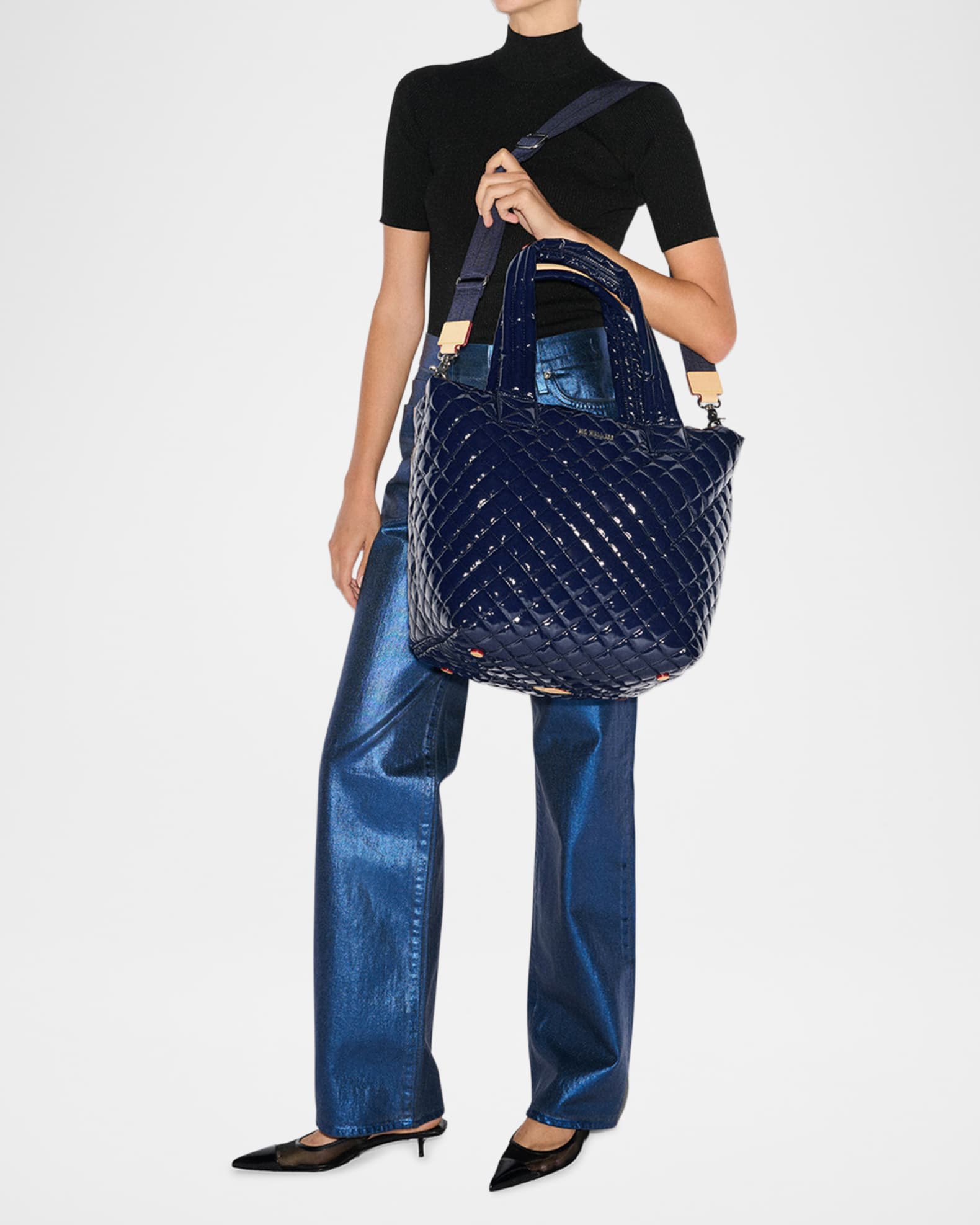 Metro Deluxe Medium Quilted Patent Tote Bag