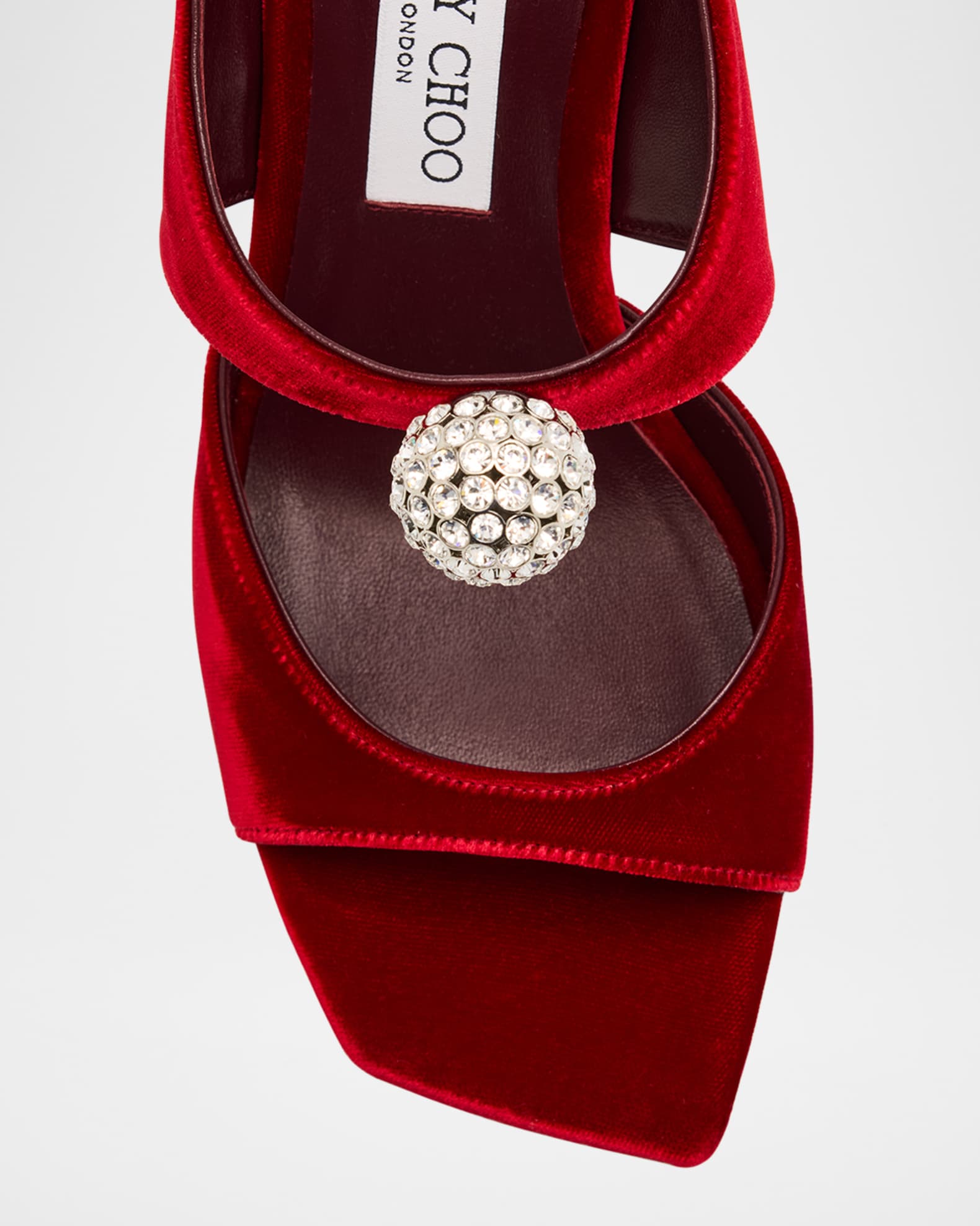 Crystal Velvet Ankle-Strap Sandals