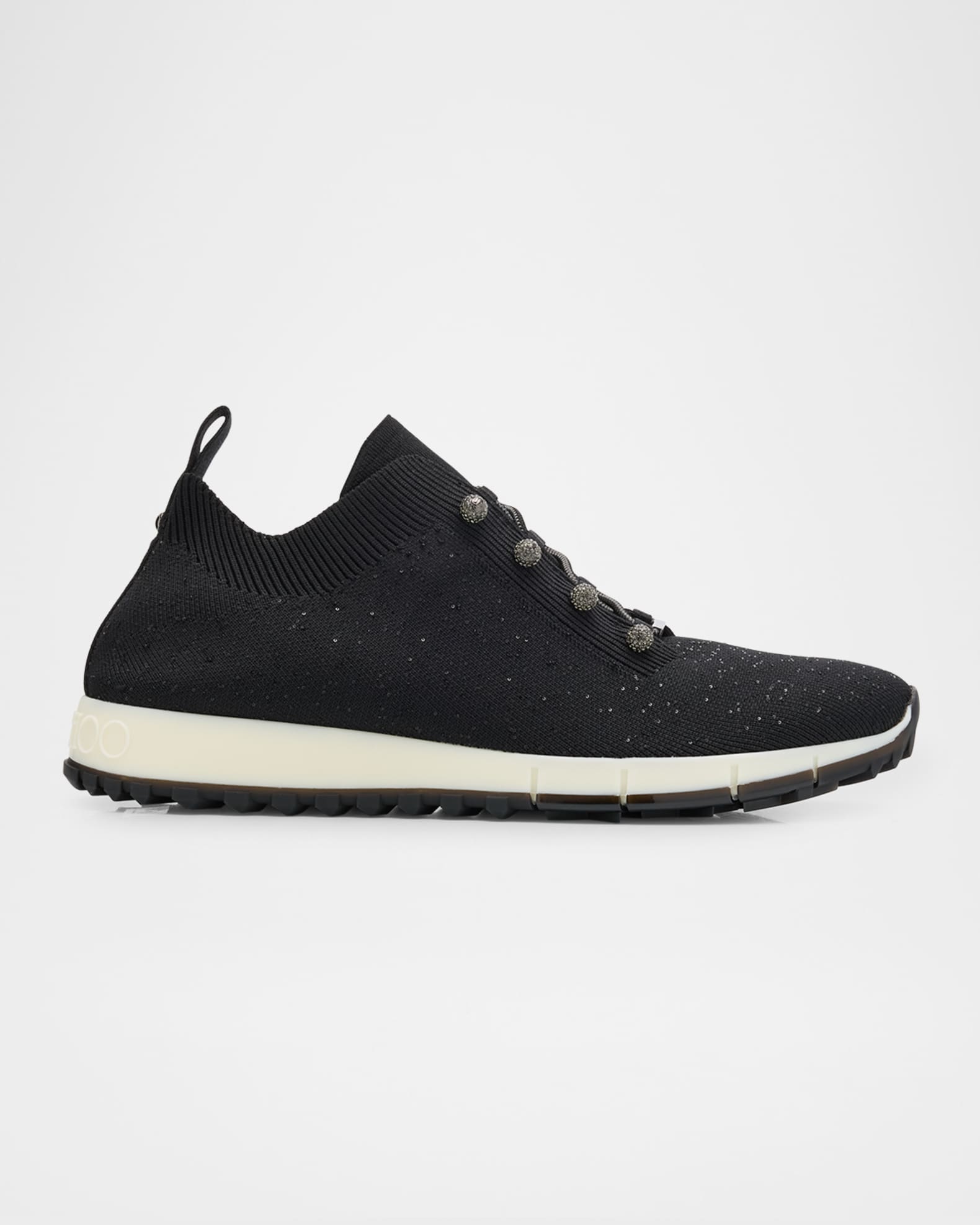 JIMMY CHOO ウェレス ロ トッフ スニカ VELESPGZ BLACKMIX Jimmy Choo Veles Sequin Knit Trainer Sneakers | Neiman Marcus