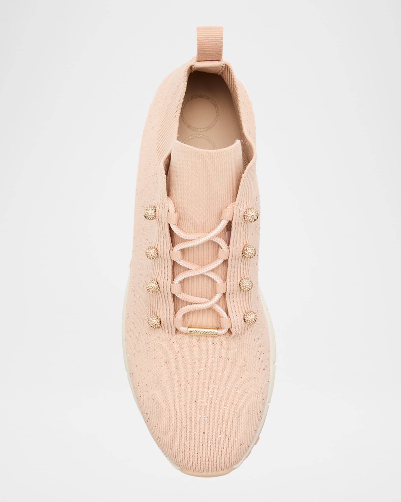 スニーカー Jimmy Choo FW25 Sneakers & Slip-On (VELES ITBX STONE) Jimmy Choo Veles Knit Pearly Lace-Up Sneakers | Neiman Marcus