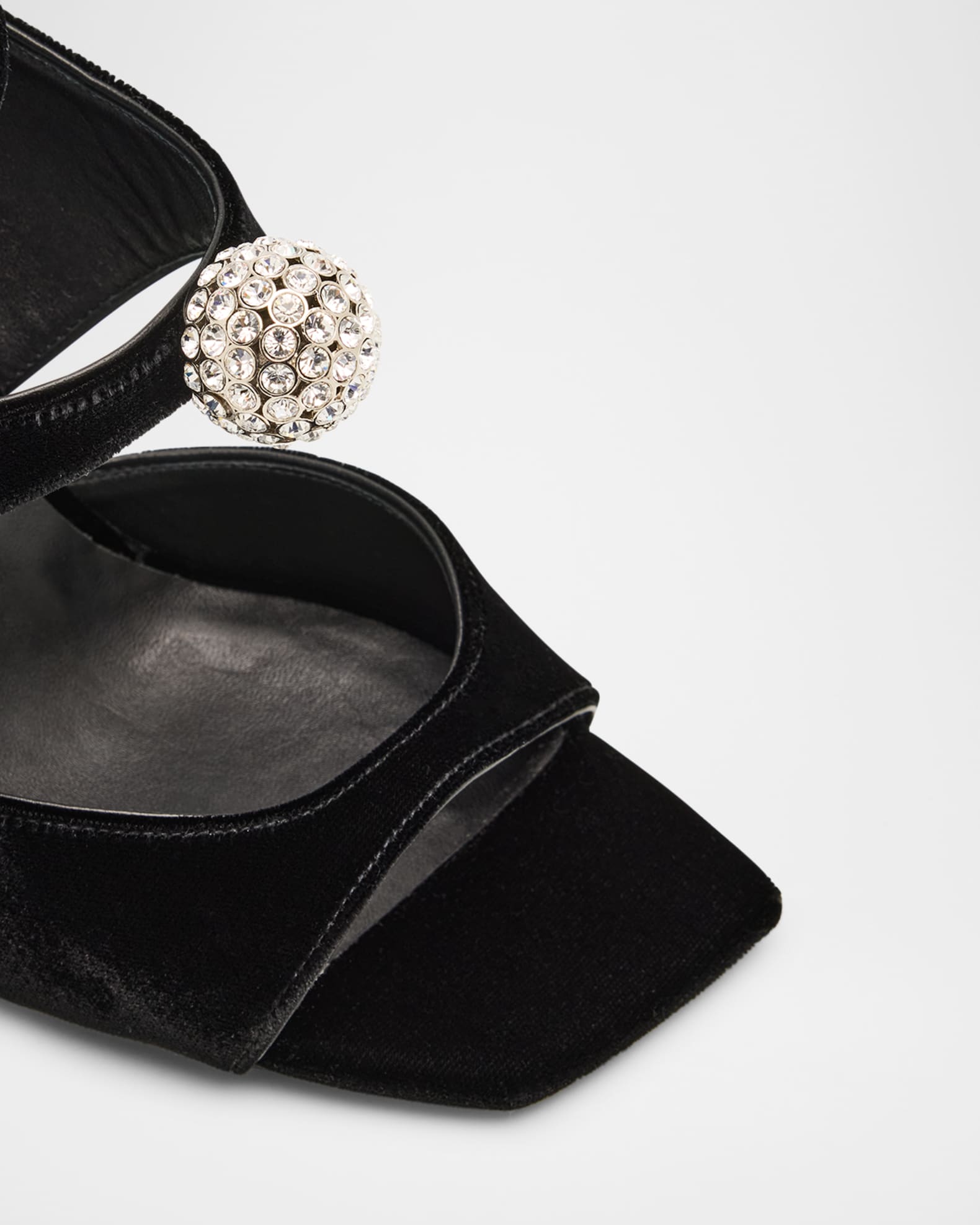 Jimmy Choo Orb Crystal Velvet Dual-Band Ankle-Strap Sandals