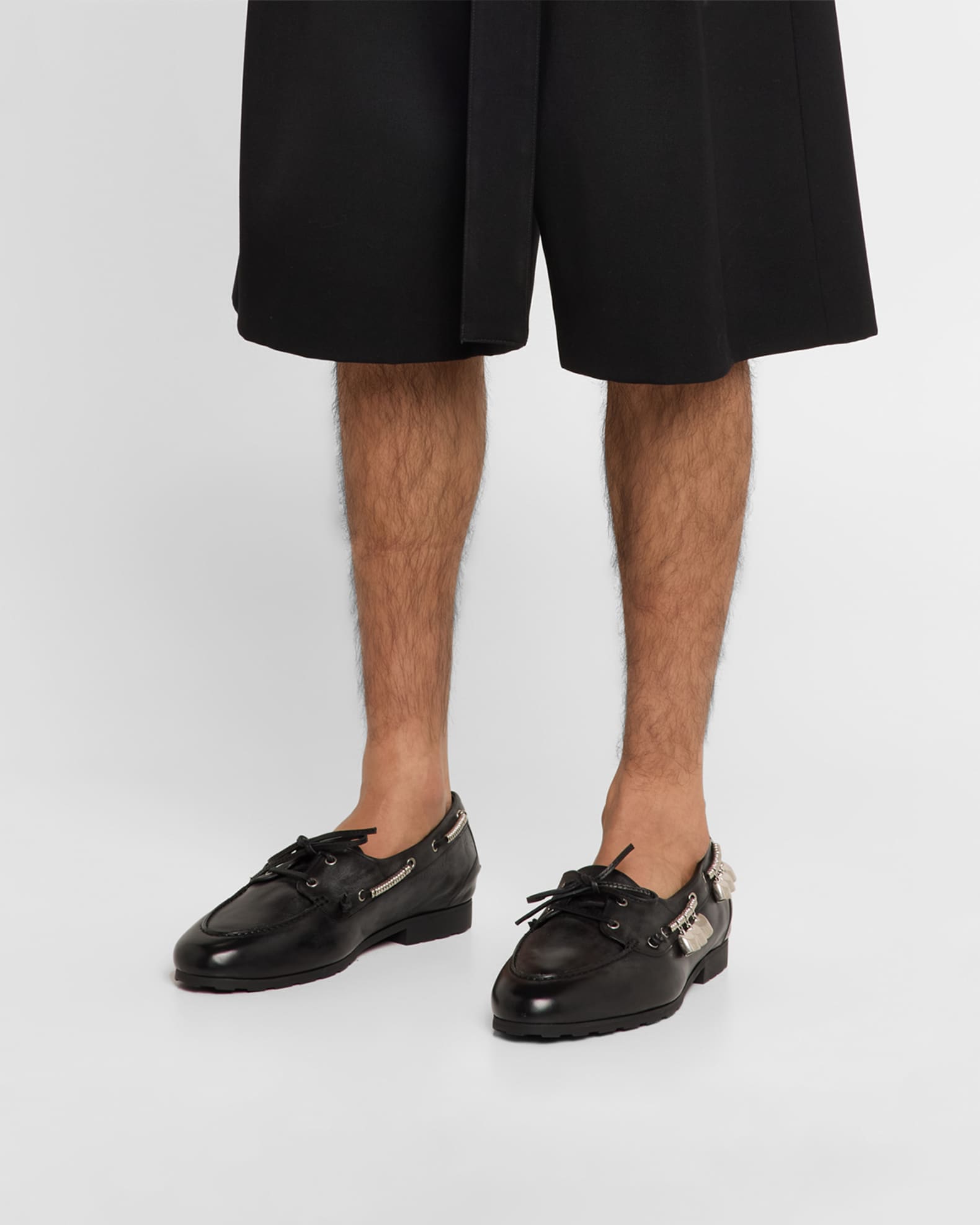 Bally Men s Payat Bell Leather Boat Shoes Black Men s 11D Lace Up Shoes Lace ups