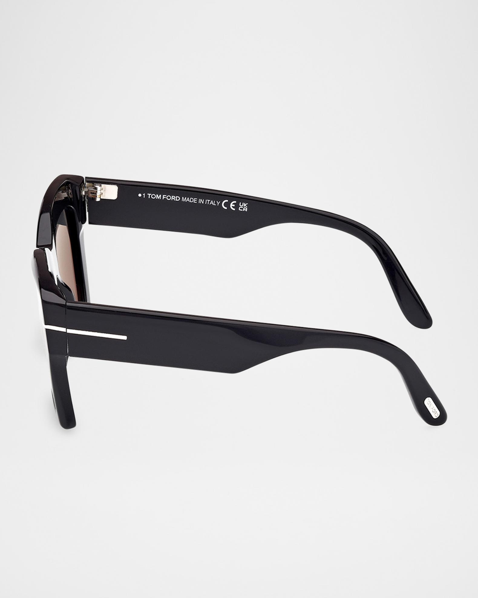 Tom Ford Black Butterfly Oversized Sunglasses Tom Ford Sunglasses FT1006 02A Black Butterfly Mirrored Full  main image 4