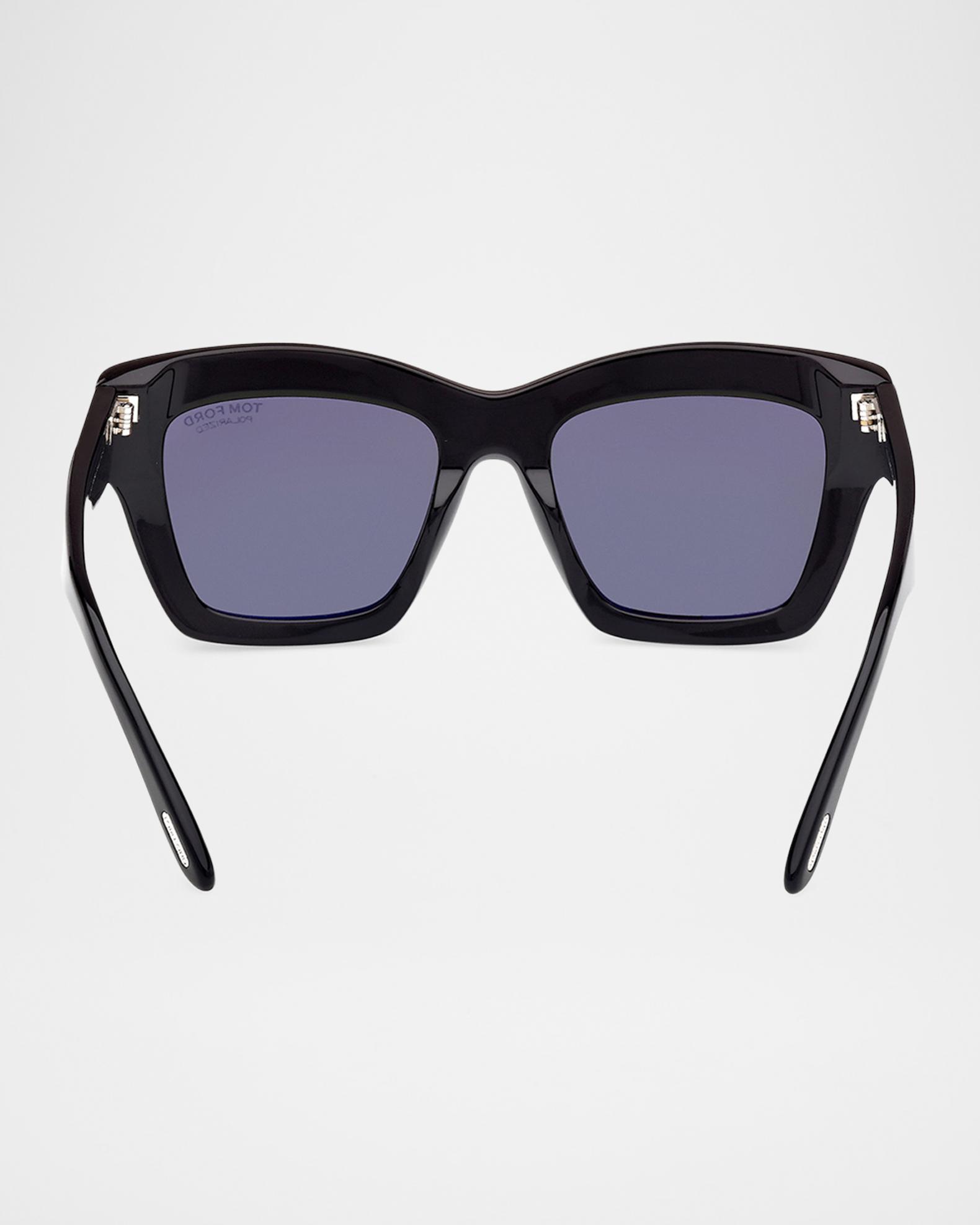 Tom Ford Gold Butterfly Frame Sunglasses with Dark Lenses missing nose guard TOM FORD Gia Semi-Rimless Butterfly Sunglasses - Bergdorf  main image 4